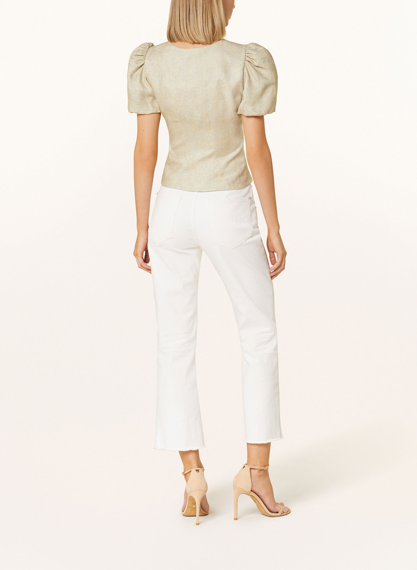 Gottseidank Gorset do stroju ludowego KIKI z lnu i żakardu: BEŻOWY / JASNOCZARY