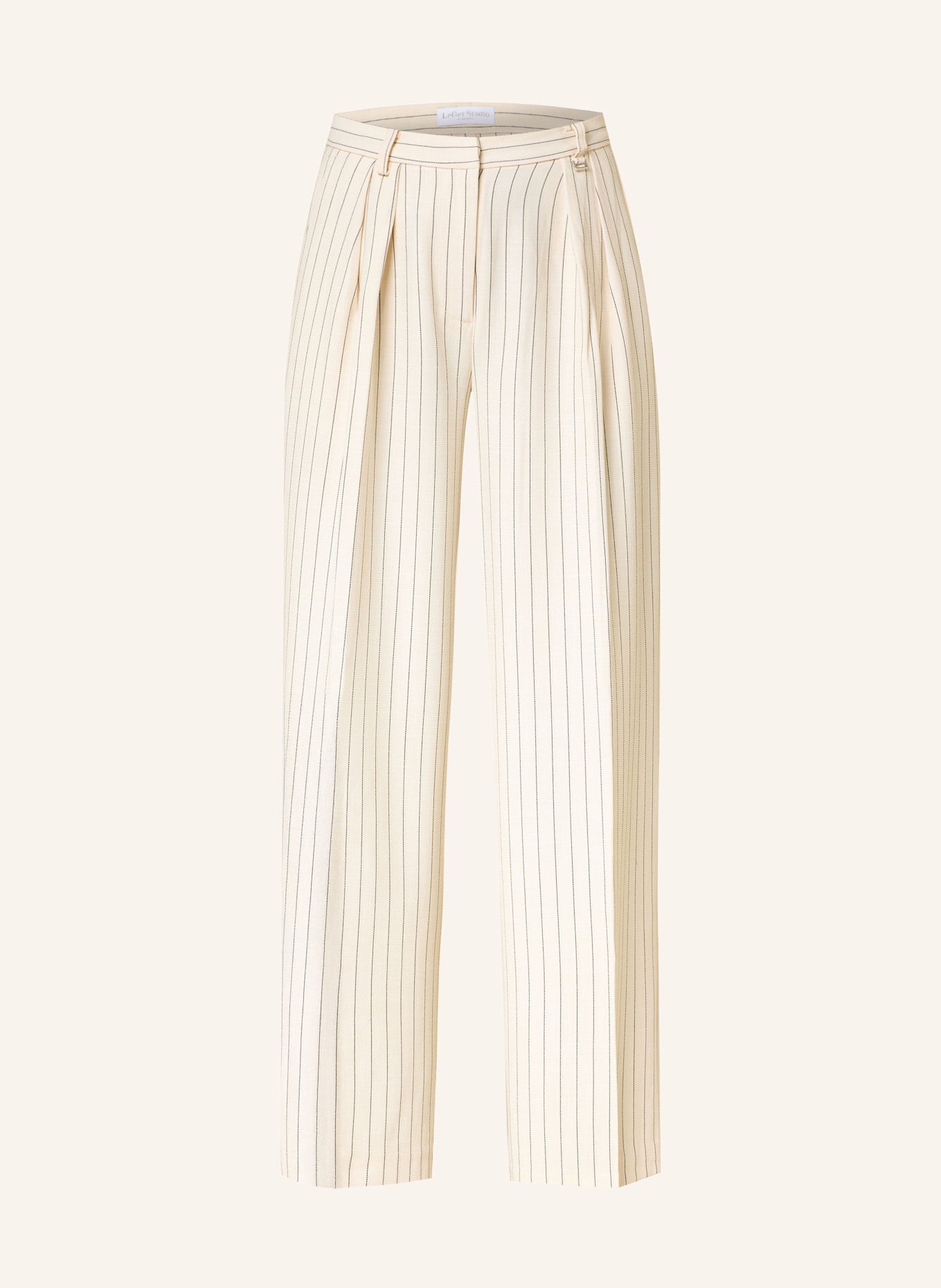 LeGer Studio Wide leg trousers ELAINE: ECRU/ BLACK