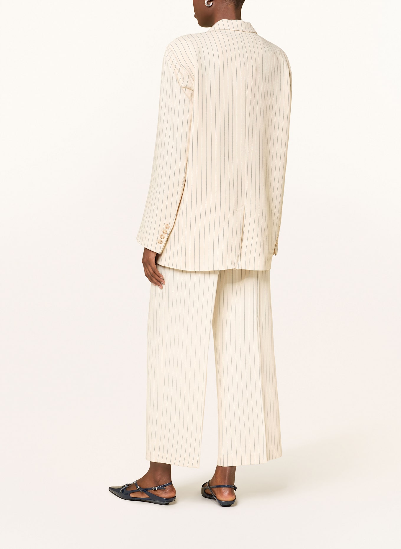 LeGer Studio Wide leg trousers ELAINE: ECRU/ BLACK