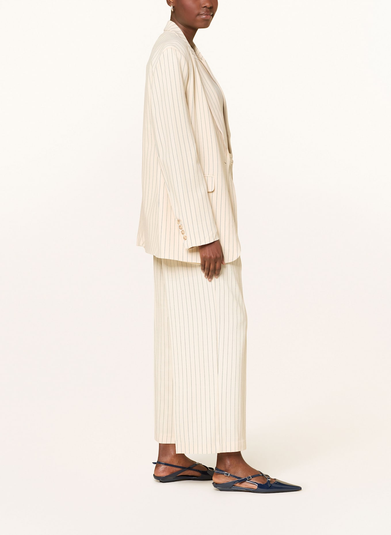 LeGer Studio Wide leg trousers ELAINE: ECRU/ BLACK