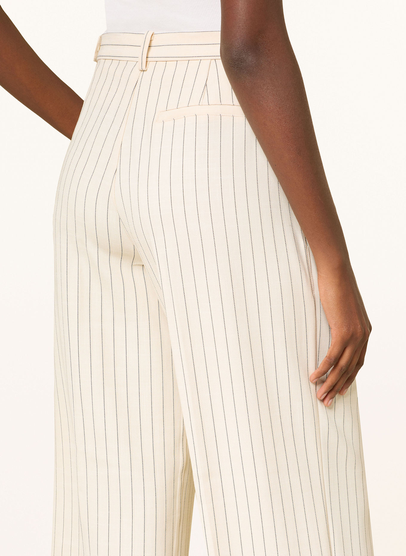LeGer Studio Wide leg trousers ELAINE: ECRU/ BLACK
