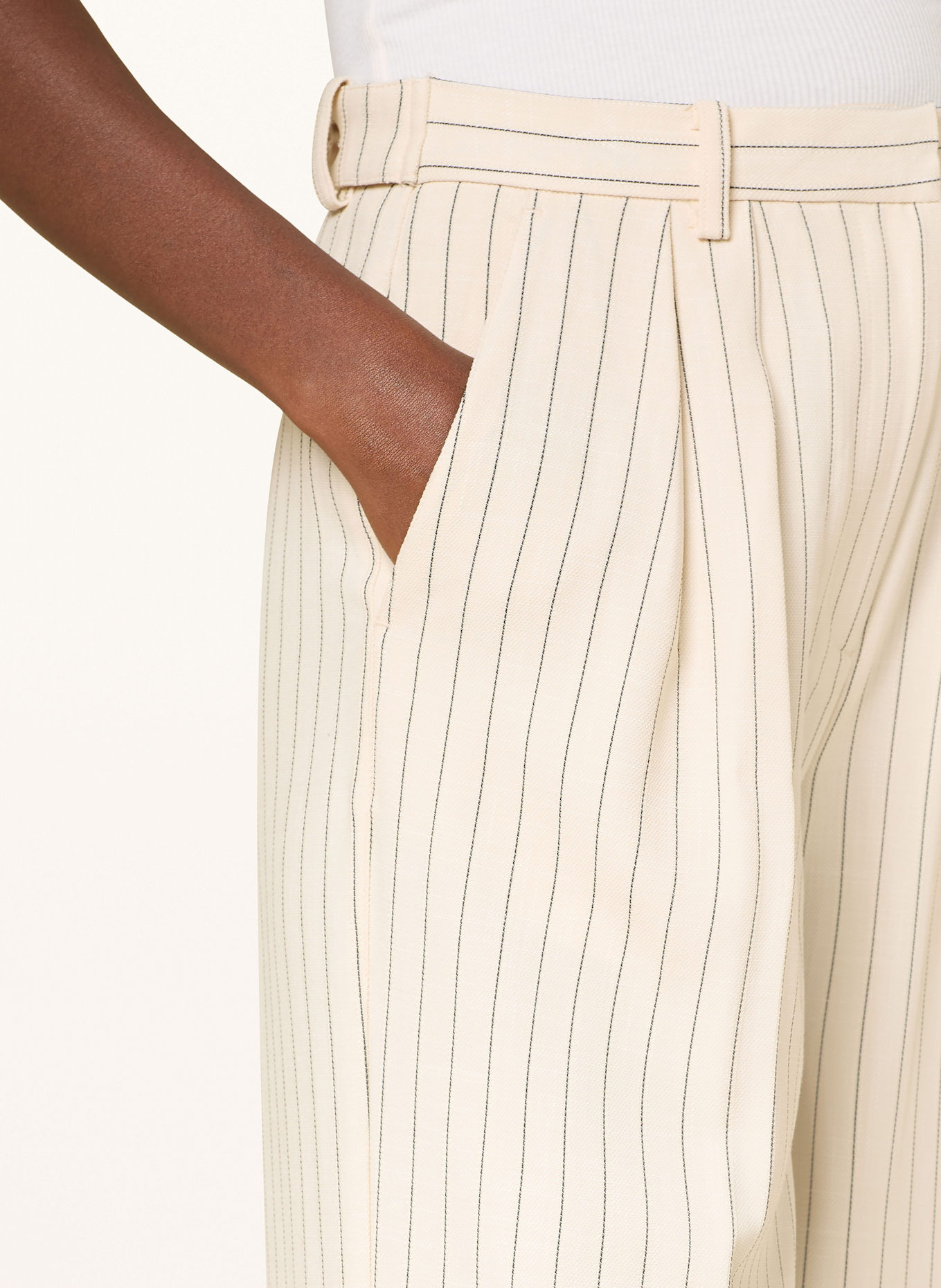 LeGer Studio Wide leg trousers ELAINE: ECRU/ BLACK
