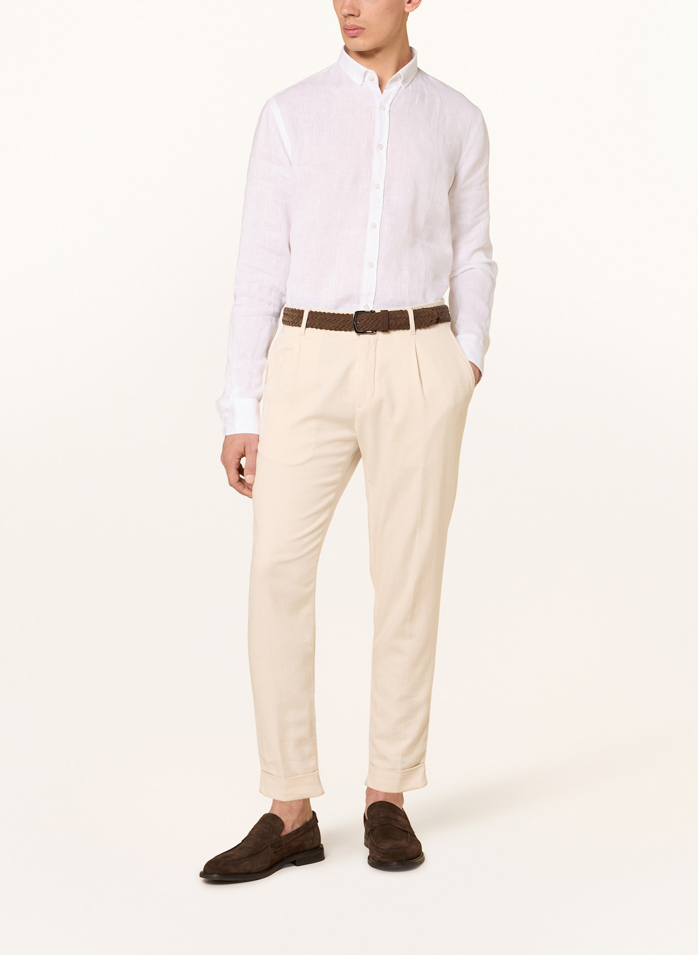 Q1 Manufaktur Hemd Extra Slim Fit aus Leinen: WEISS