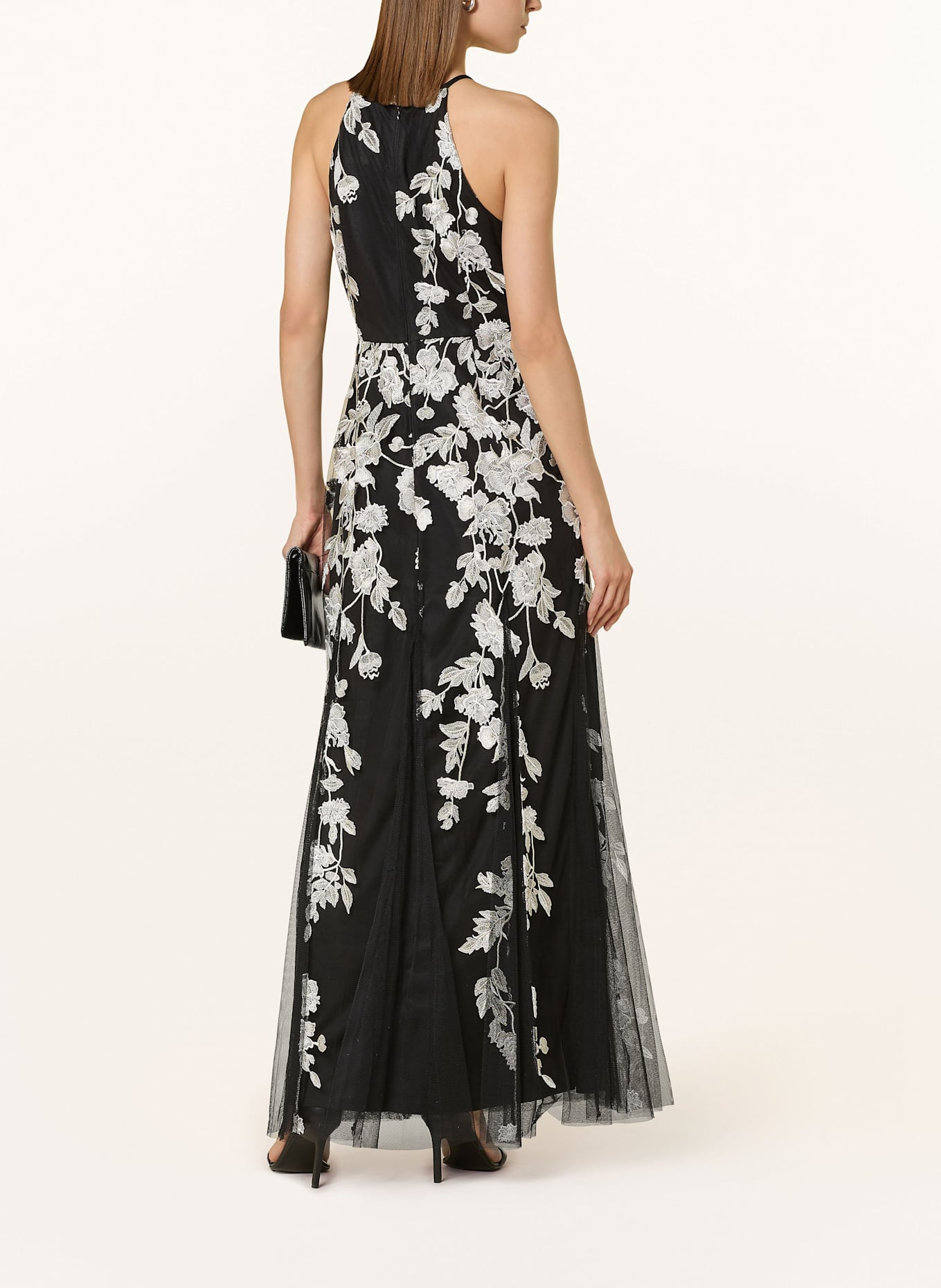 ADRIANNA PAPELL Abendkleid: SCHWARZ / WEISS