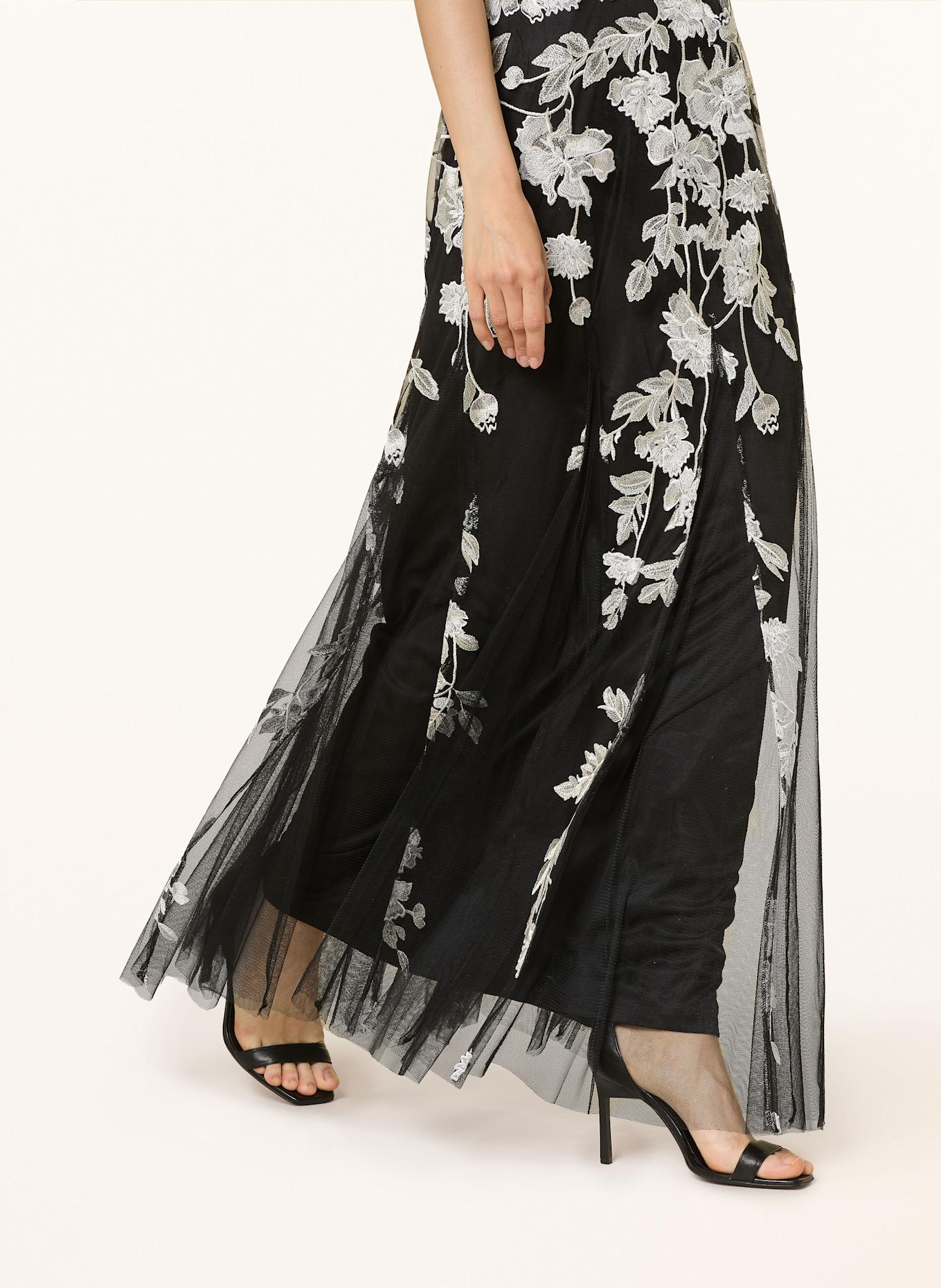 ADRIANNA PAPELL Abendkleid: SCHWARZ / WEISS