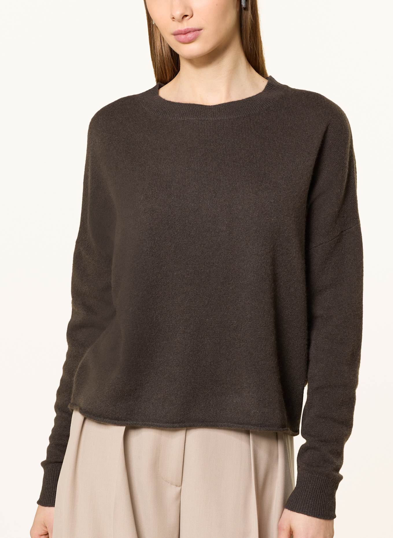 darling harbour Cashmere-Pullover: DUNKELBRAUN