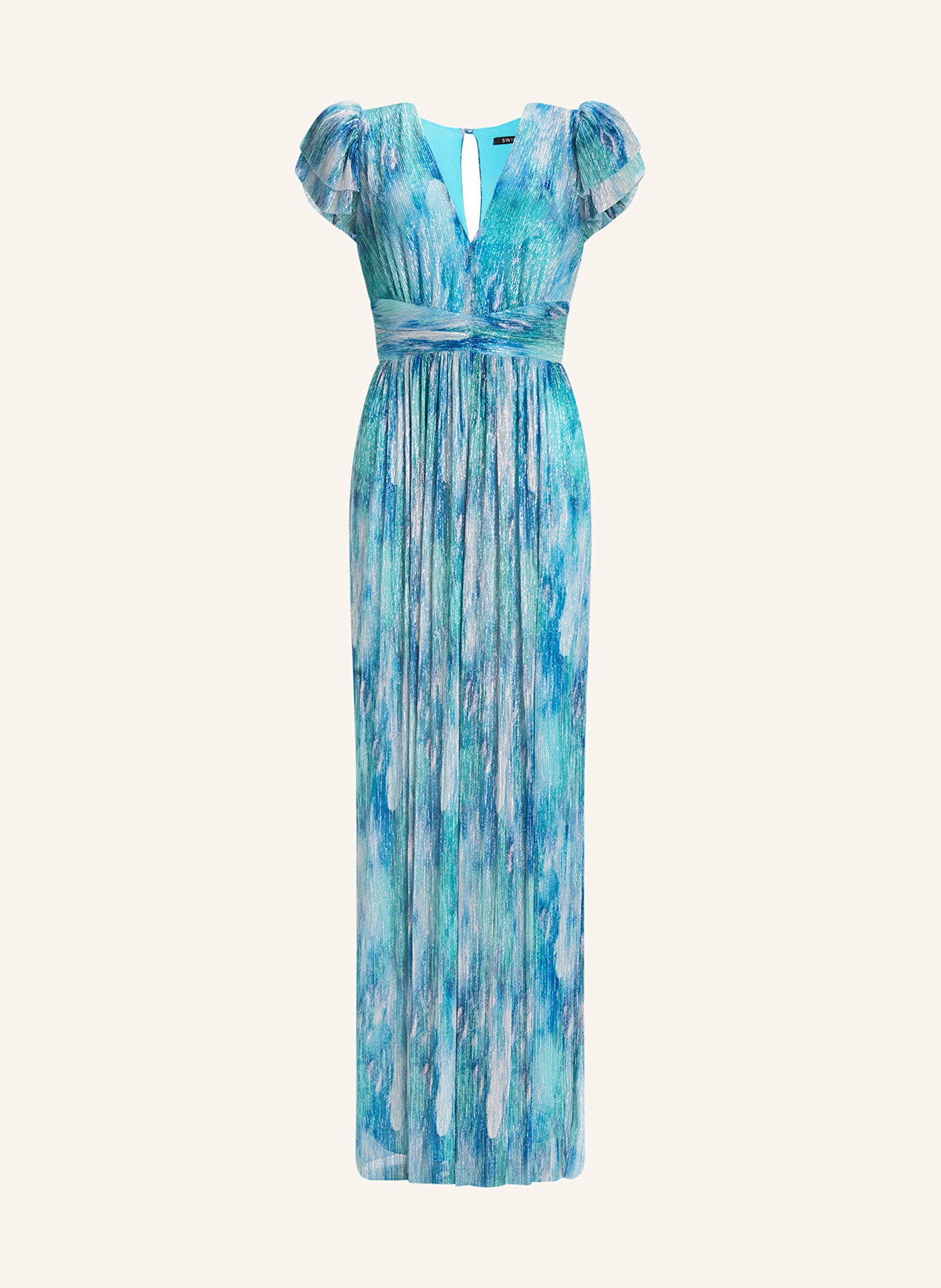 SWING Abendkleid aus Plissee: TÜRKIS/ HELLBLAU/ BLAU