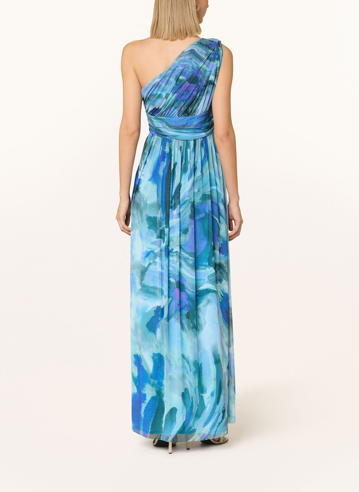 SWING Abendkleid aus Mesh: BLAU/ HELLBLAU/ PETROL