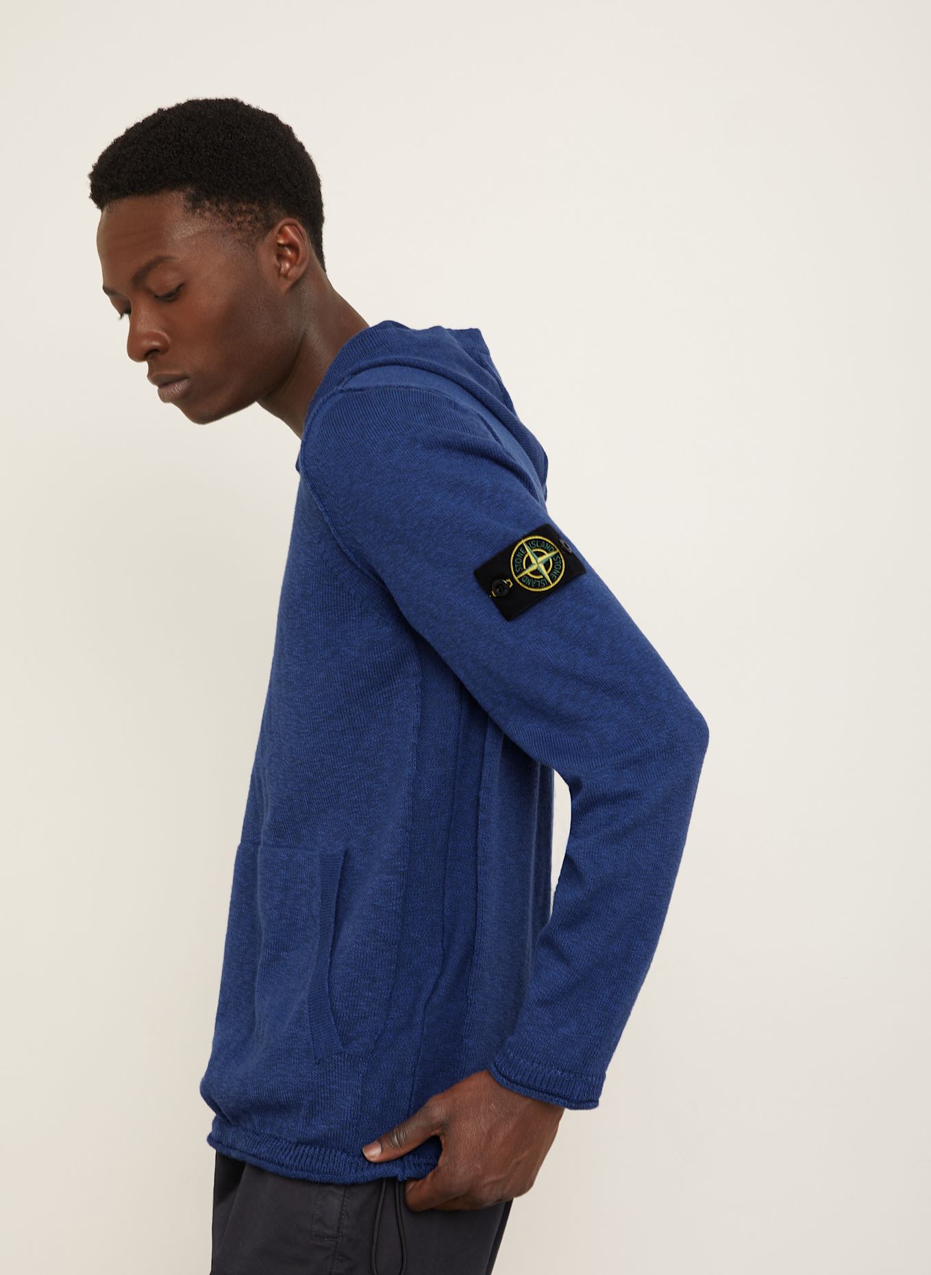 STONE ISLAND Strick-Hoodie: BLAU