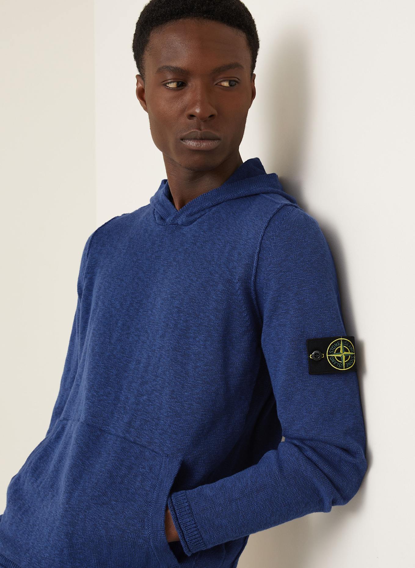 STONE ISLAND Strick-Hoodie: BLAU