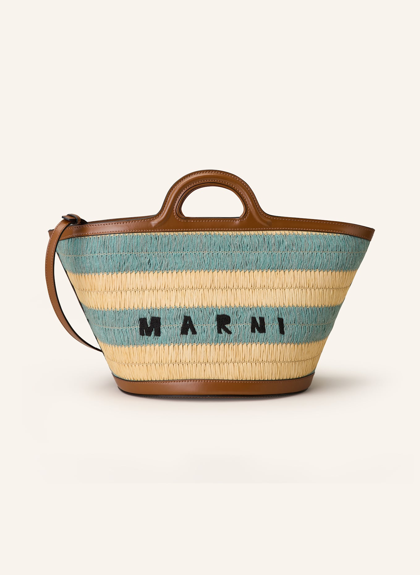 MARNI Handtasche TROPICALIA SMALL: BRAUN / ECRU / PETROL