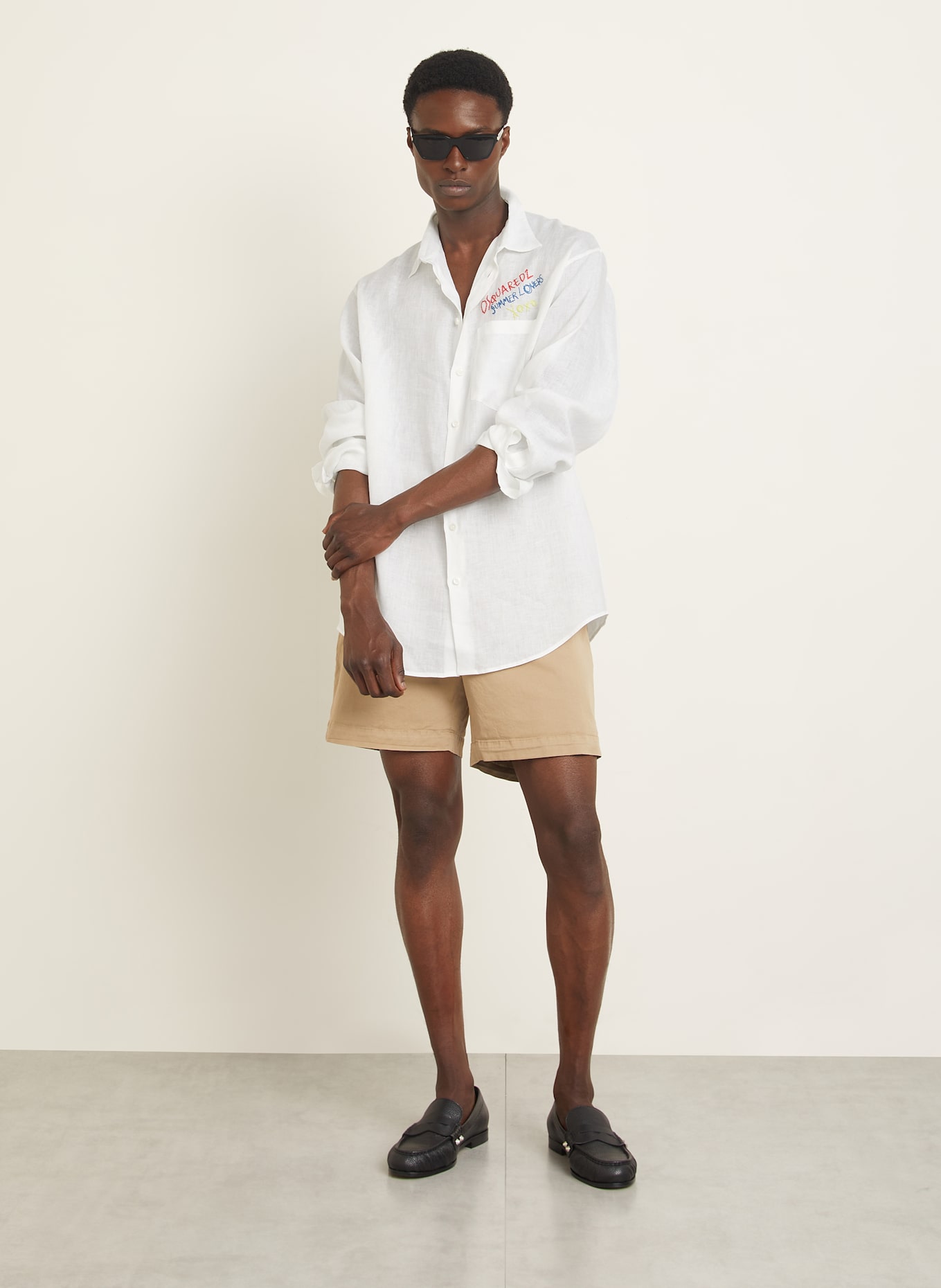 DSQUARED2 Leinenhemd Comfort Fit: WEISS