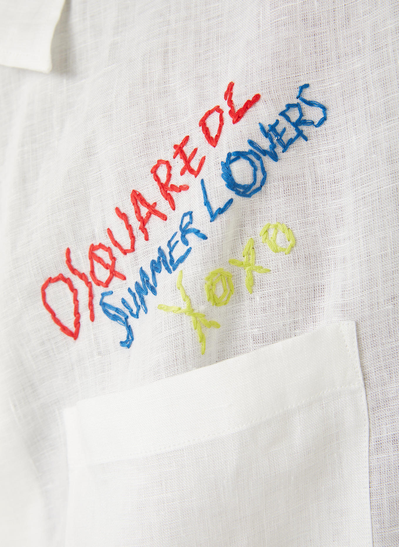 DSQUARED2 Leinenhemd Comfort Fit: WEISS