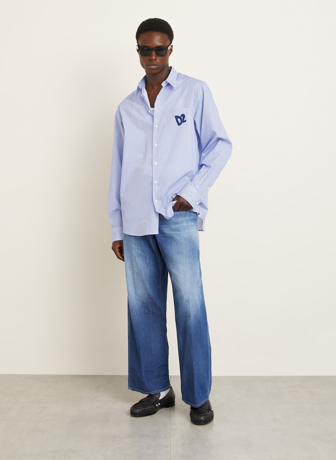 DSQUARED2 Shirt comfort fit: BLUE/ WHITE