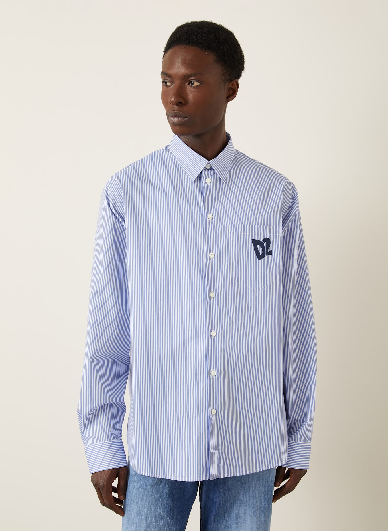 DSQUARED2 Shirt comfort fit: BLUE/ WHITE