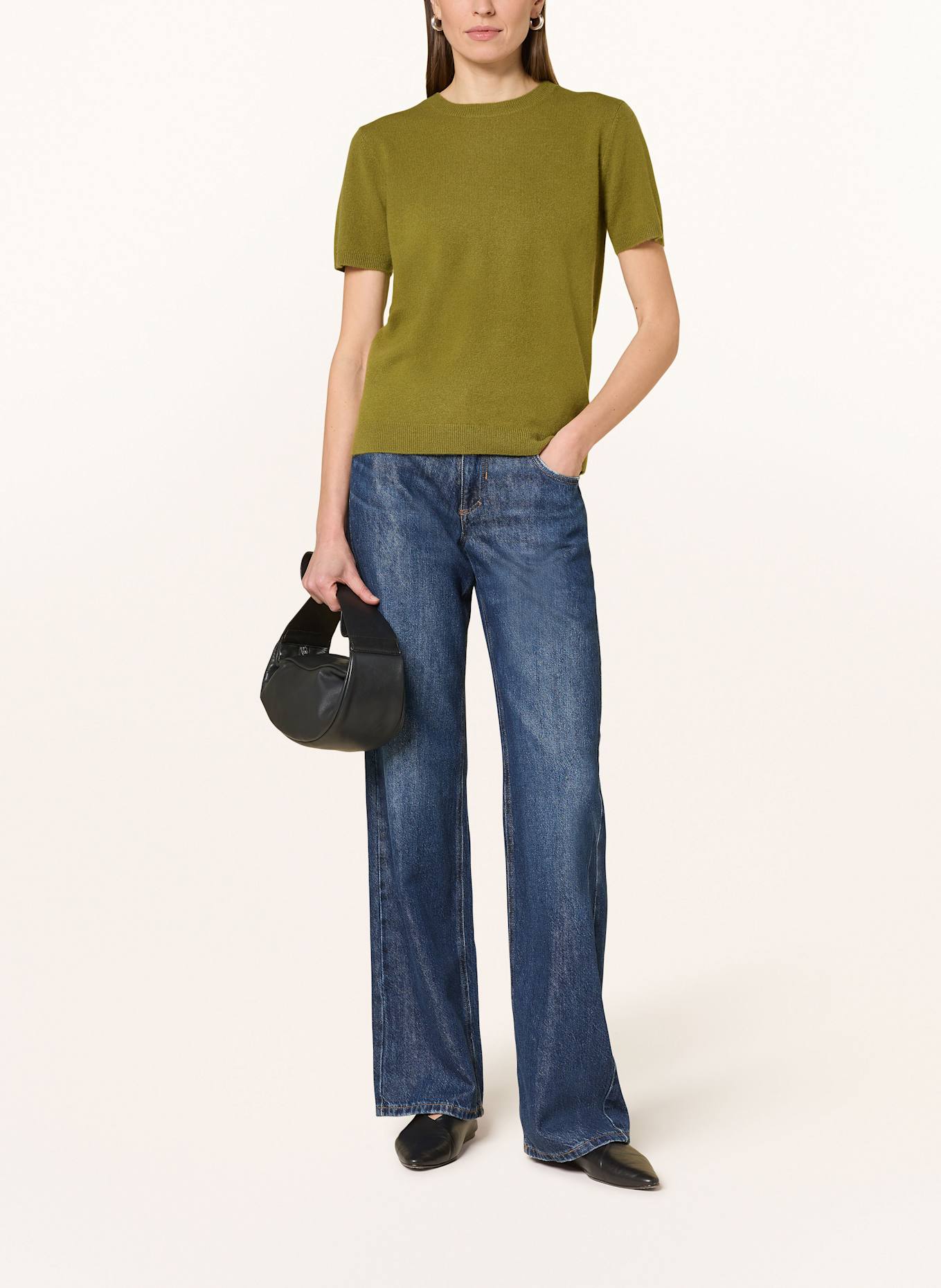 darling harbour Strickshirt aus Cashmere: lodengrün