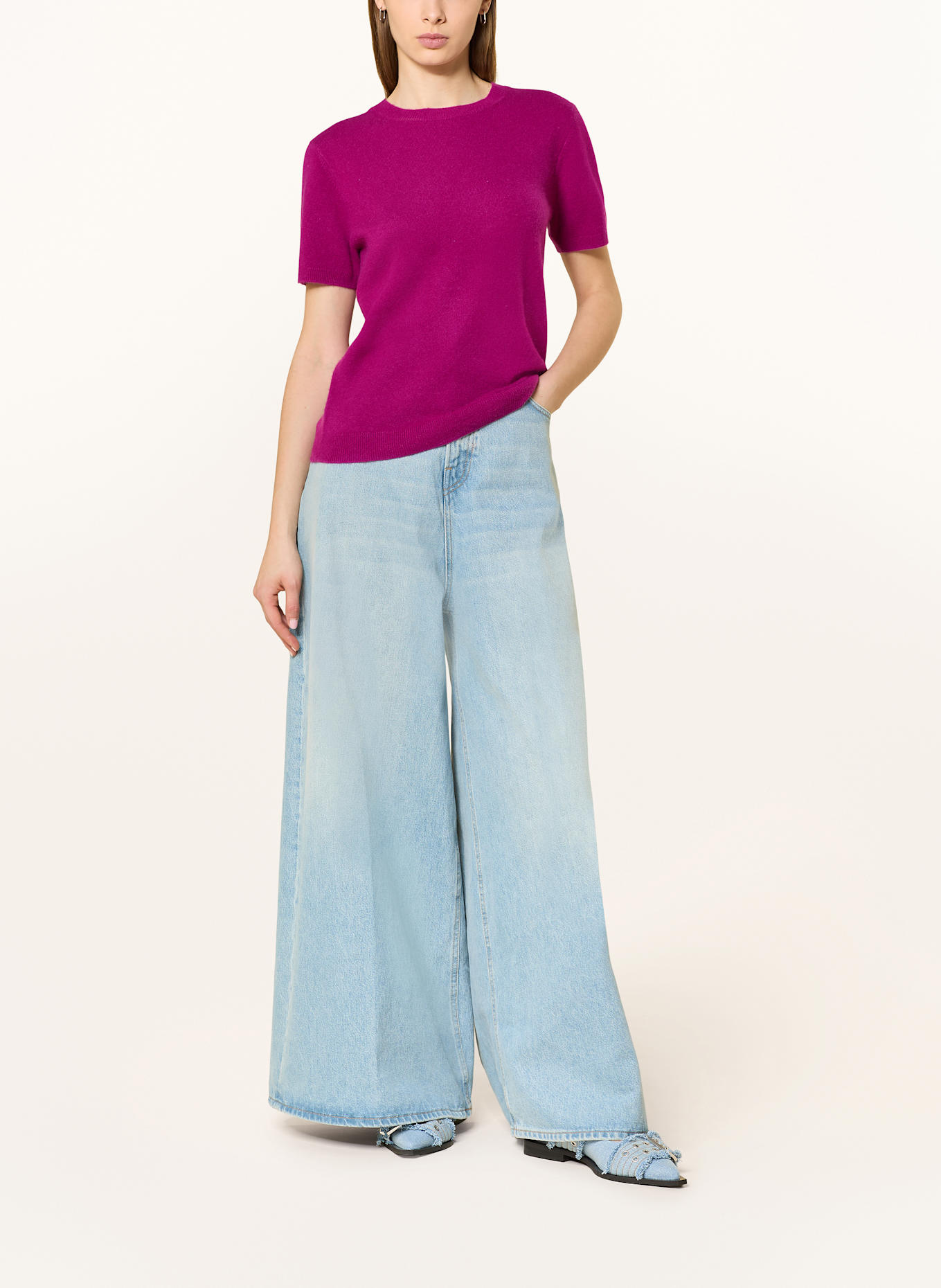 darling harbour Strickshirt aus Cashmere: FUCHSIA