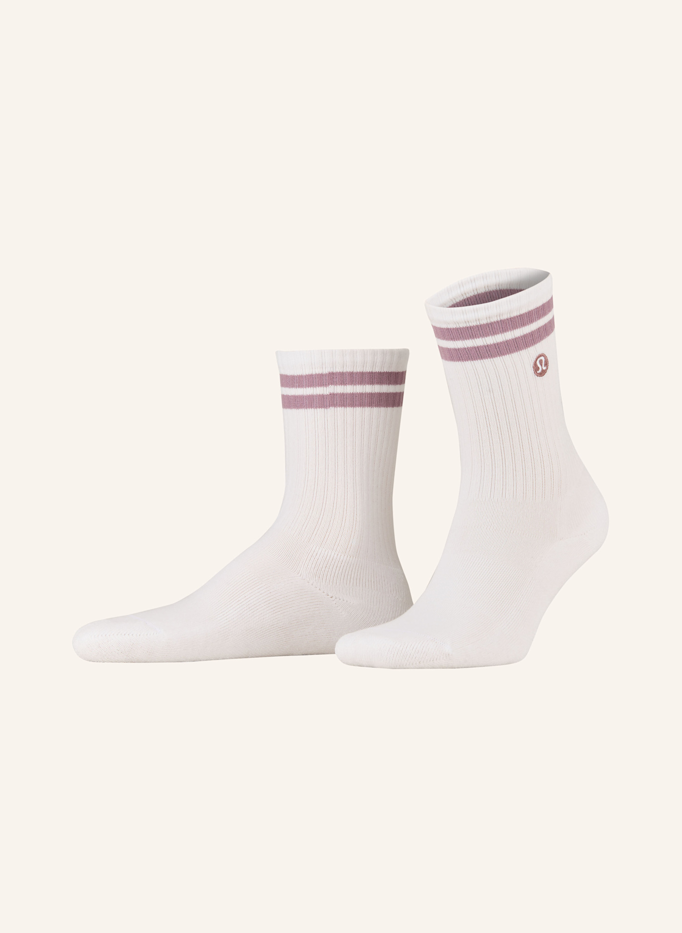lululemon DAILY ESSENTIAL" sports socks: WHITE / LIGHT PURPLE