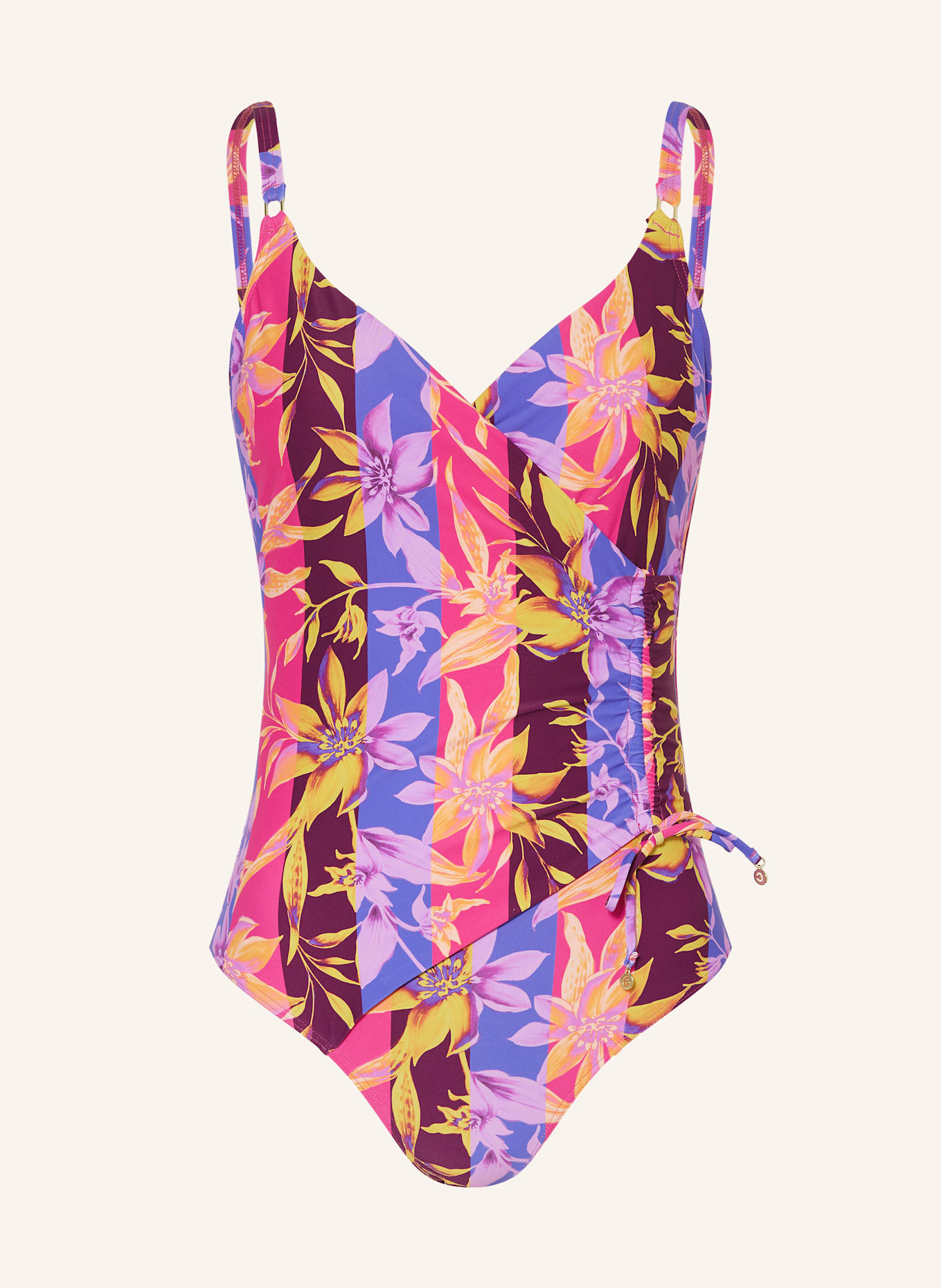 CYELL Badeanzug MALDANO in Wickeloptik: PINK / BLAU / GELB