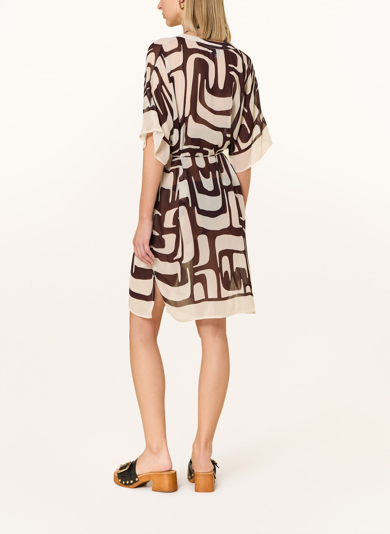 CYELL Strandjurk ETERNAL: ECRU / MARRON FONCÉ