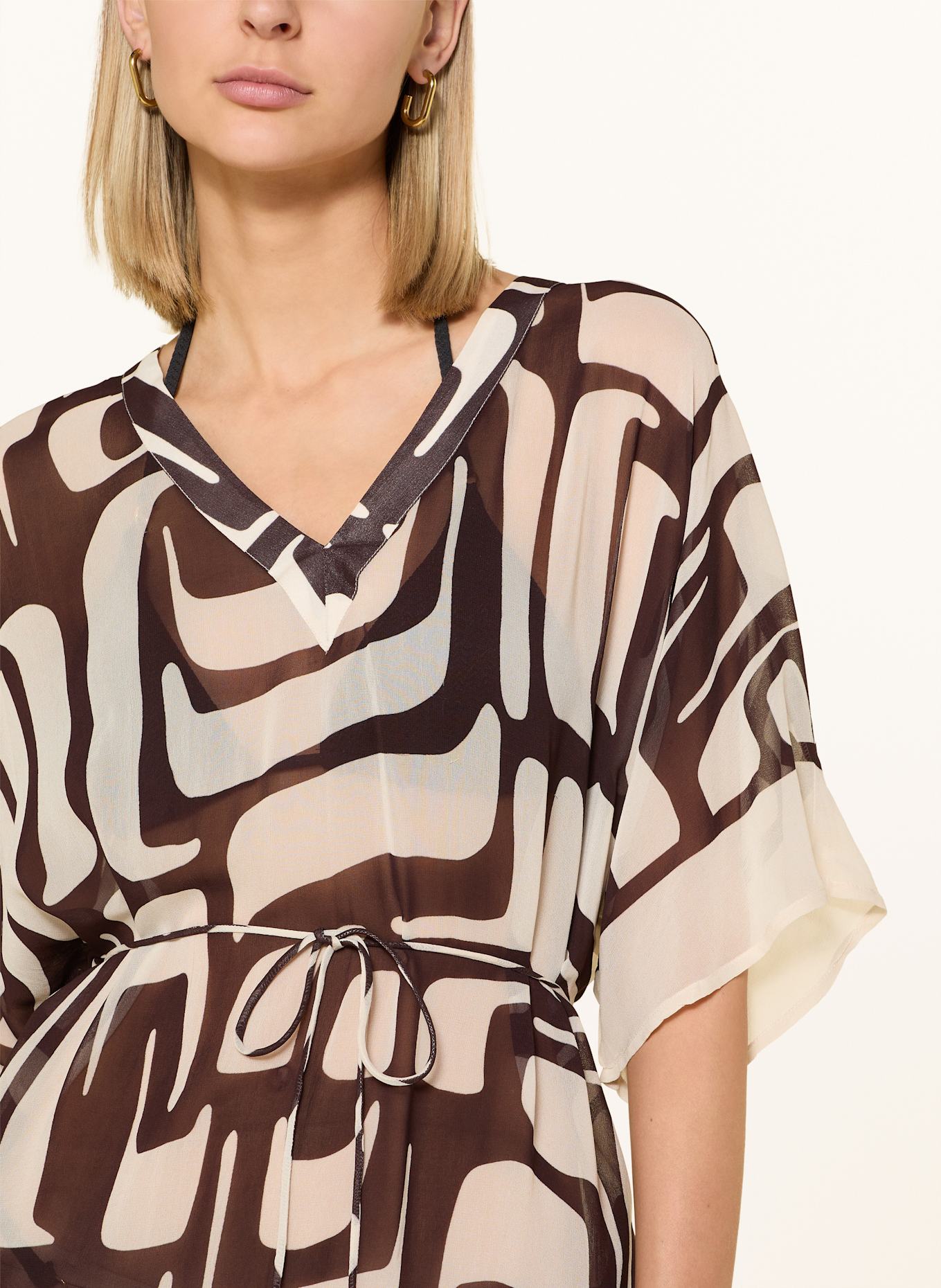 CYELL Strandjurk ETERNAL: ECRU / MARRON FONCÉ