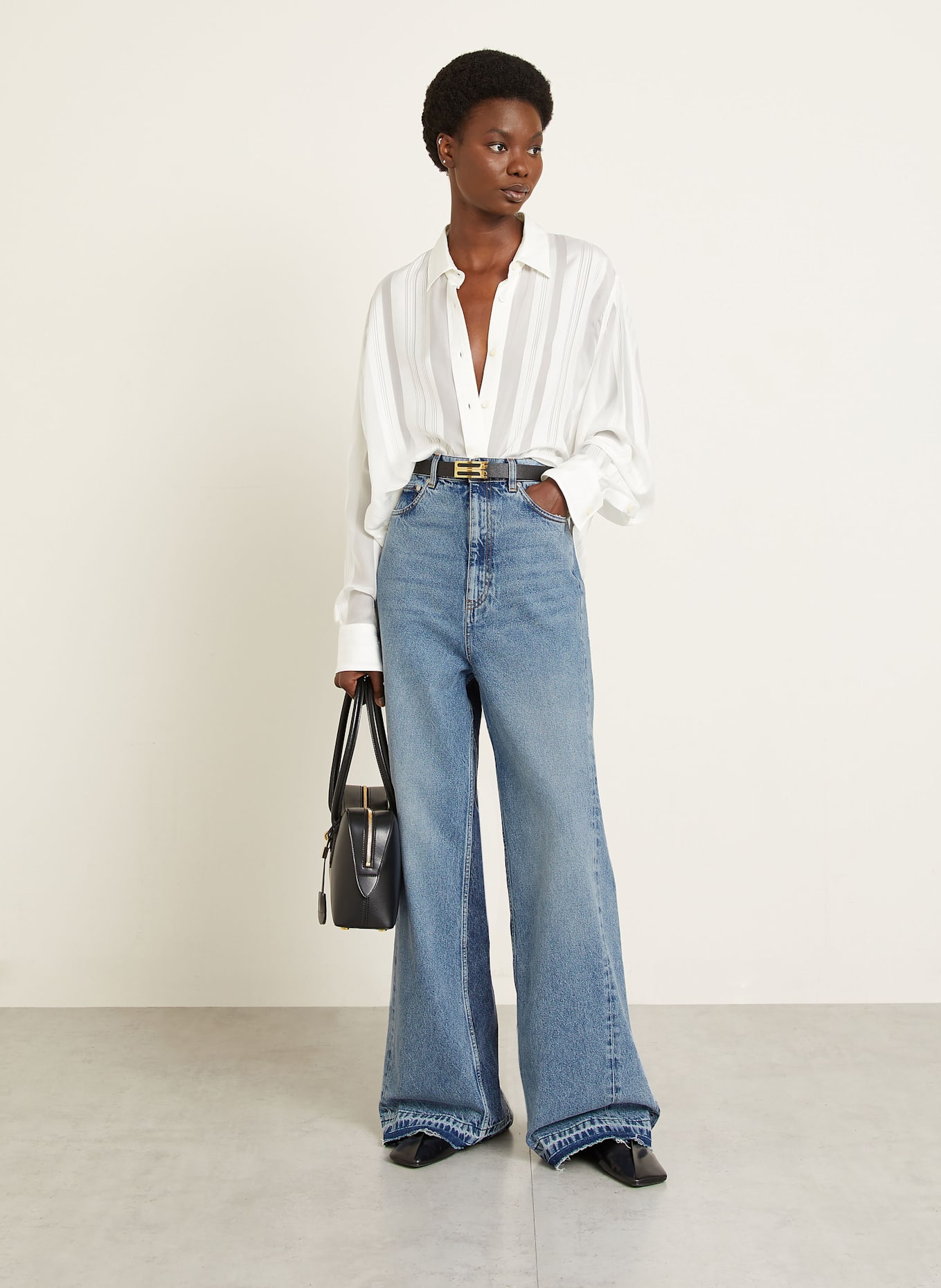 STELLA McCARTNEY Wide Leg Jeans: 4545 TWO TONAL DENIM WASH