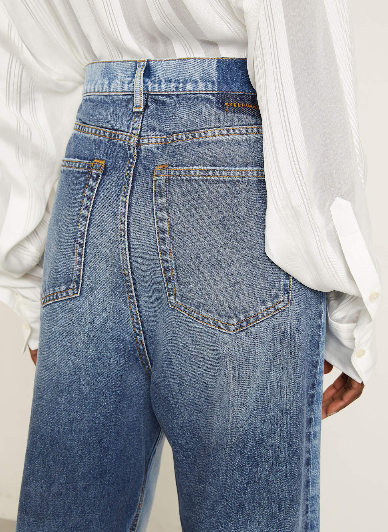 STELLA McCARTNEY Wide Leg Jeans: 4545 TWO TONAL DENIM WASH