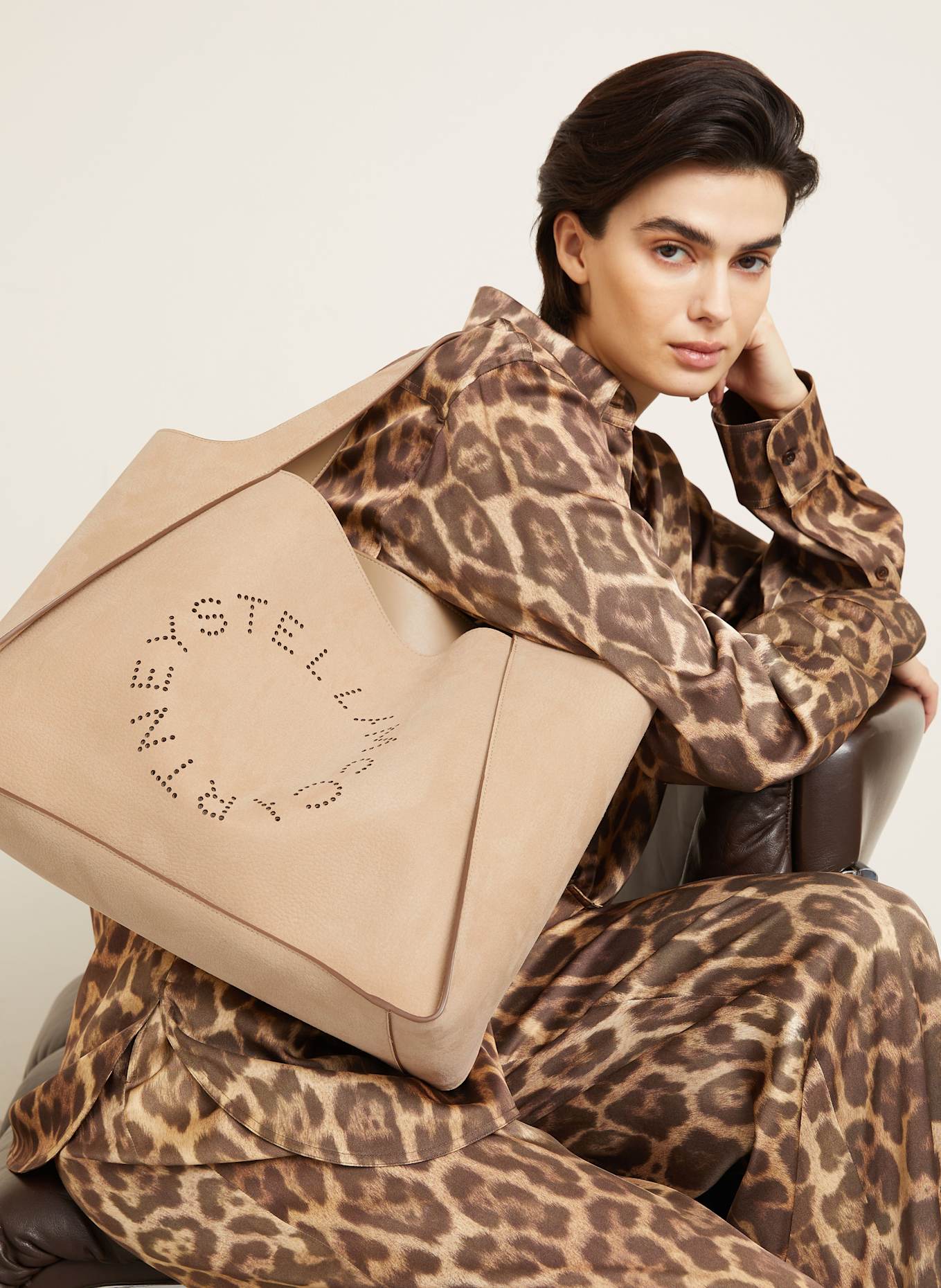 STELLA McCARTNEY Sac hobo avec pochette: MARRON CLAIR