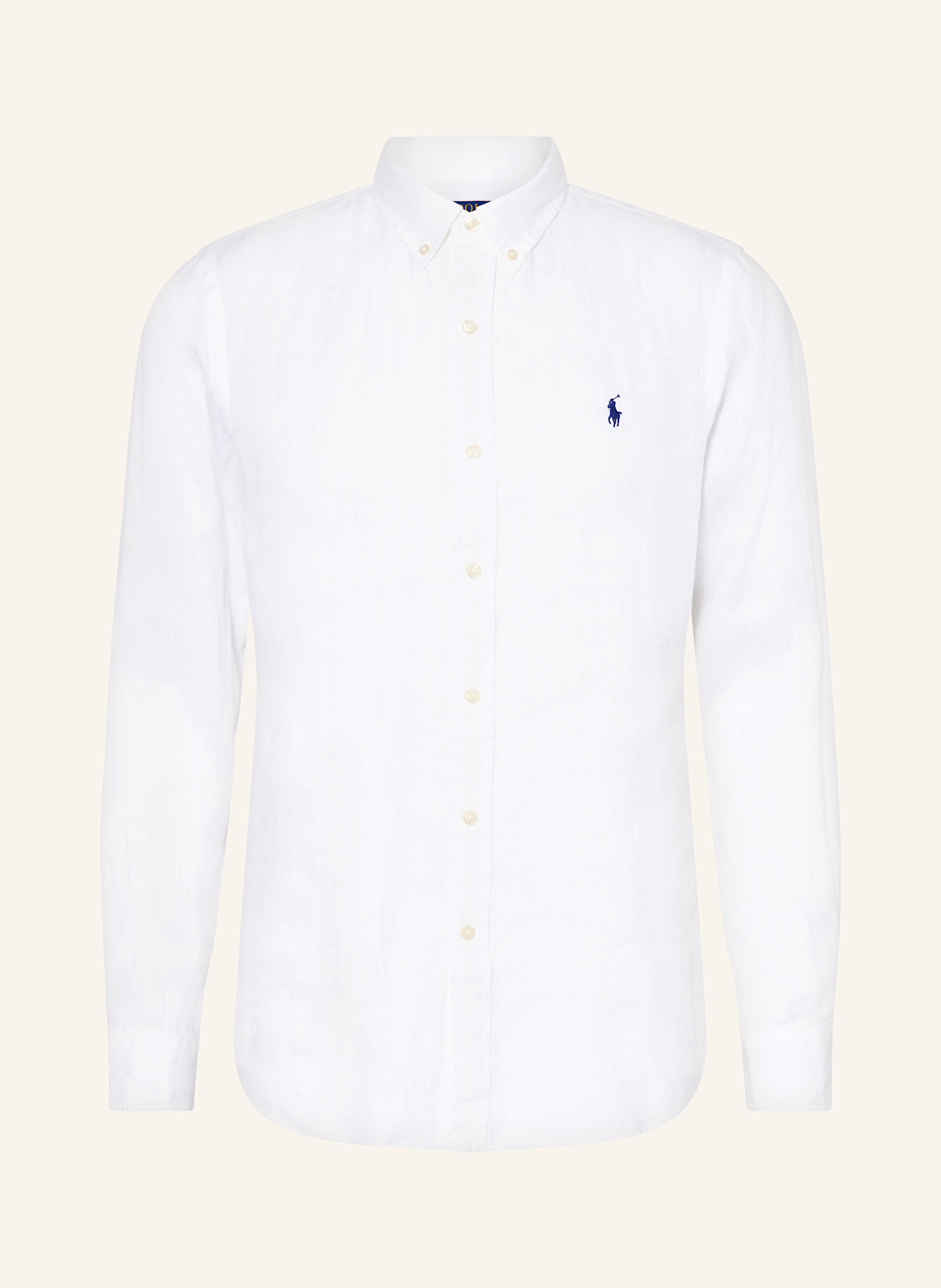 POLO RALPH LAUREN Leinenhemd Slim Fit: WEISS