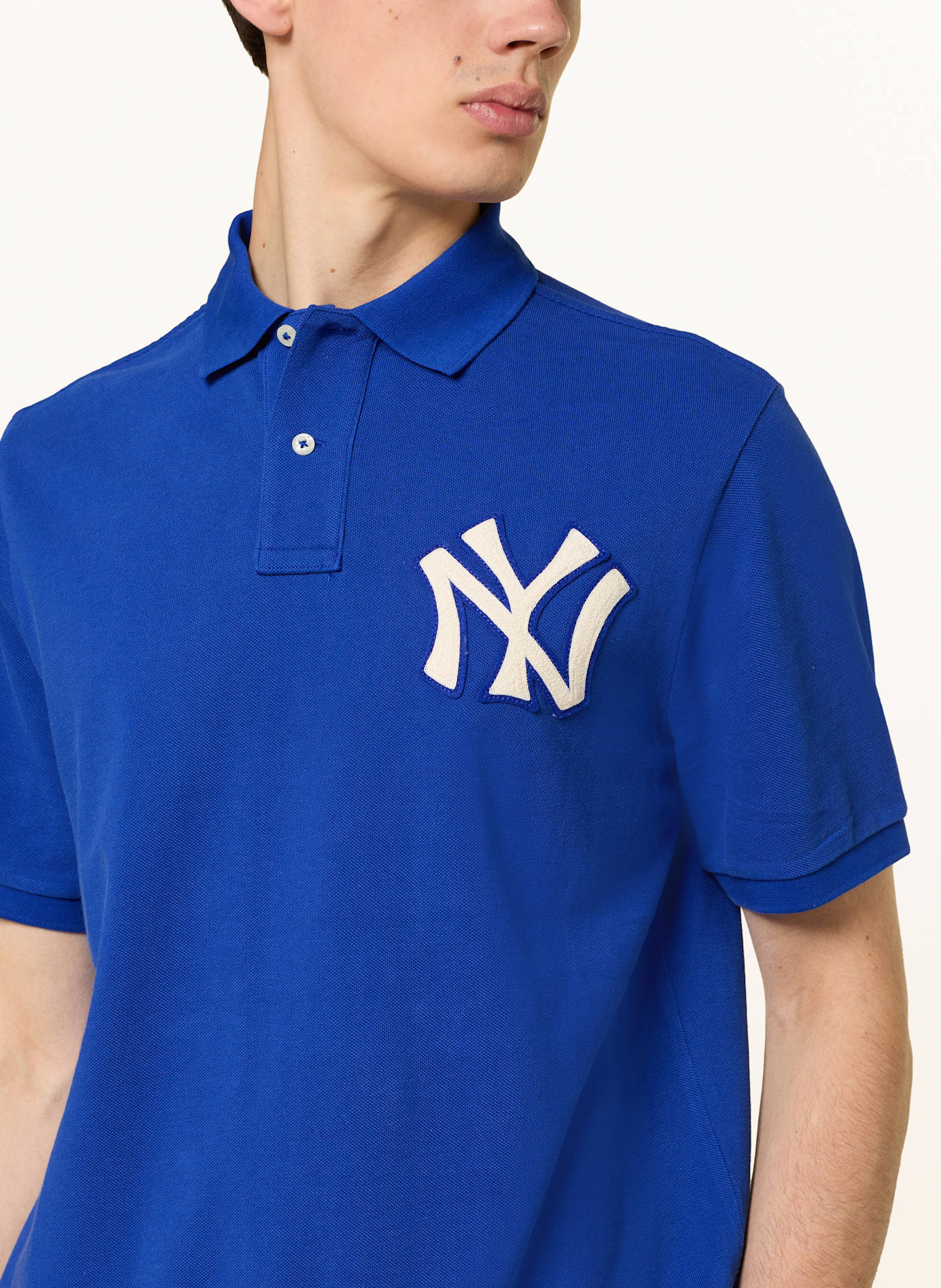 POLO RALPH LAUREN Piqué-Poloshirt YANKEES: BLAU