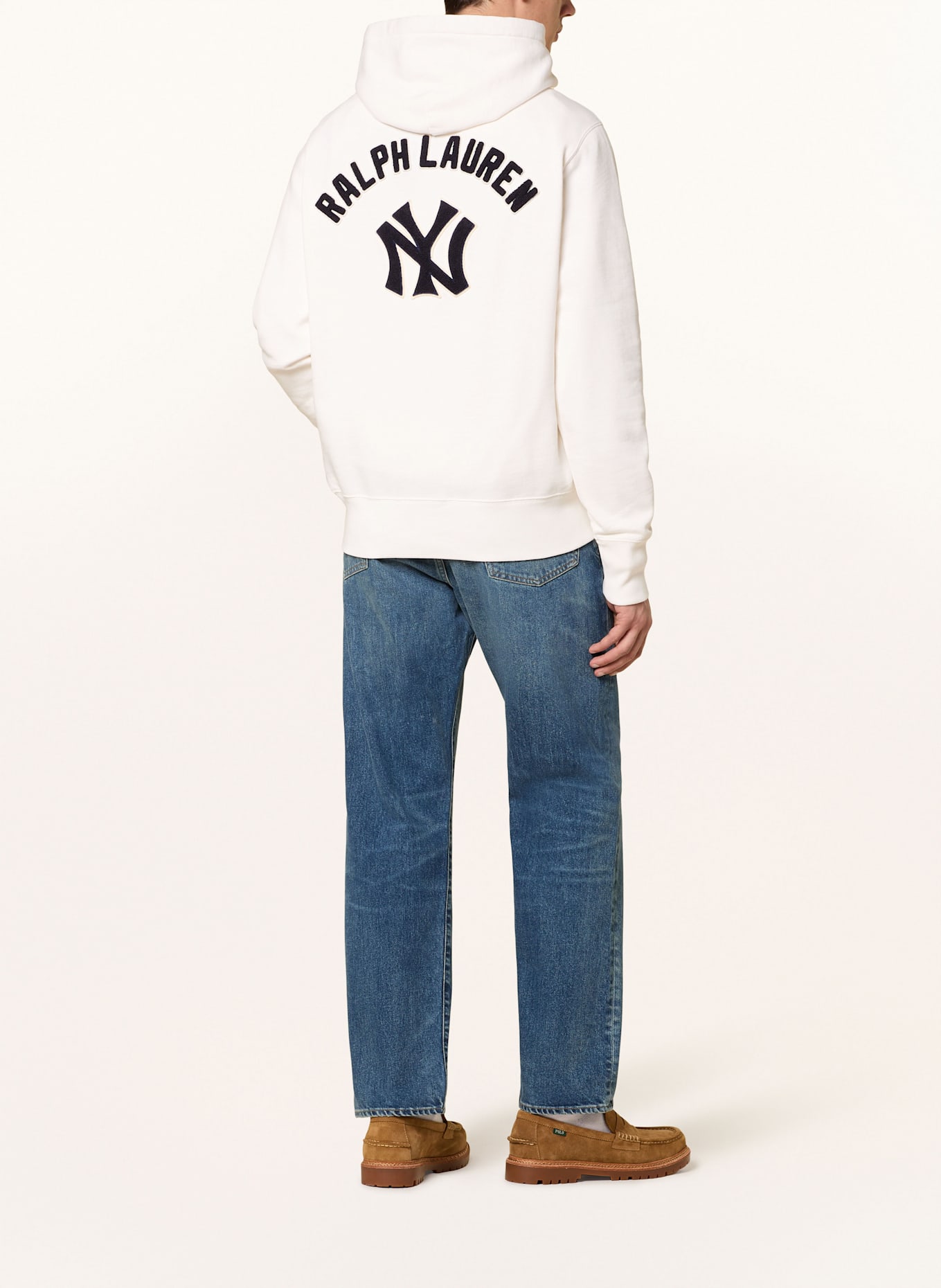 POLO RALPH LAUREN Mikina s kapucí YANKEES: BÍLÁ