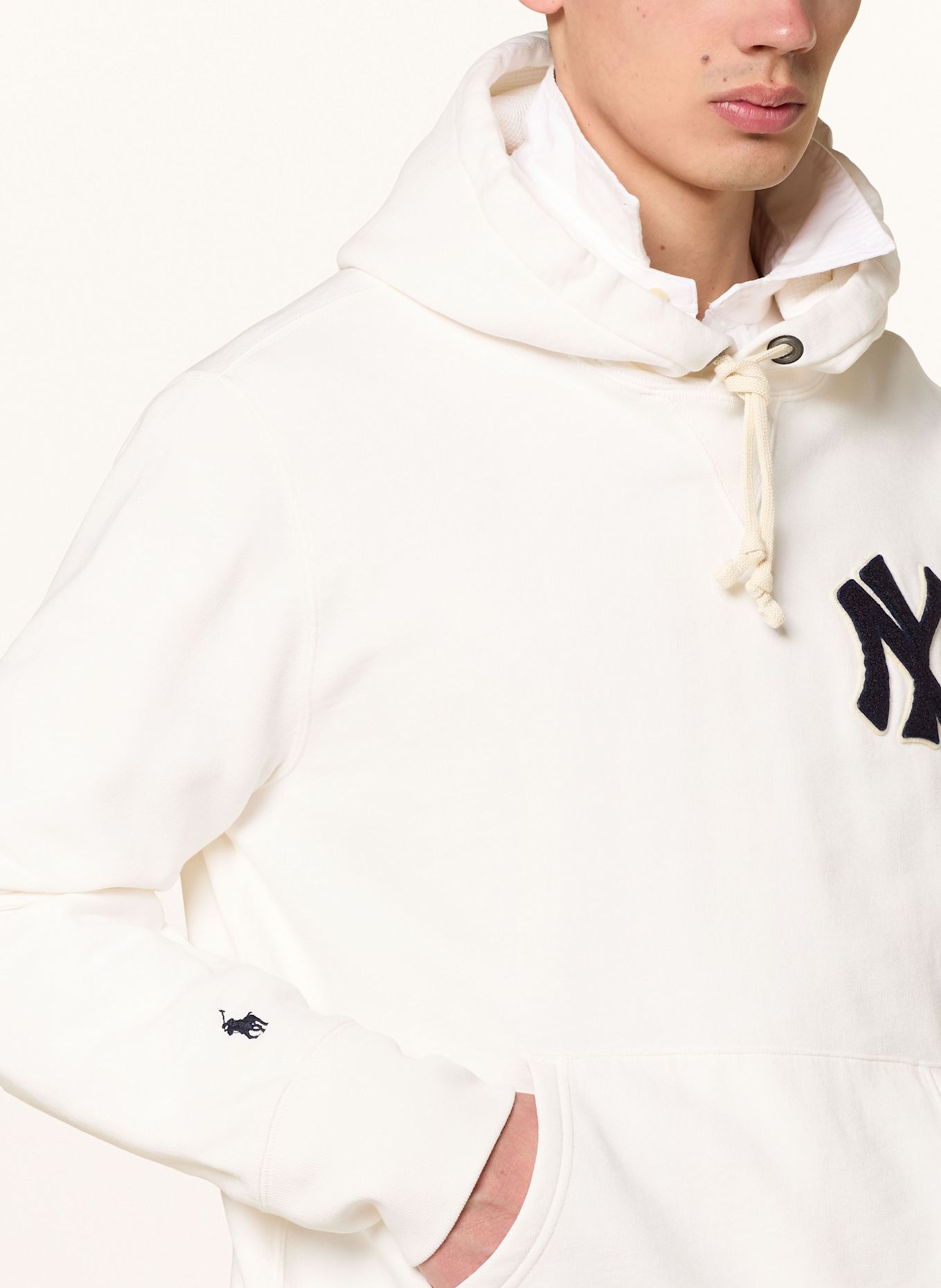 POLO RALPH LAUREN Mikina s kapucí YANKEES: BÍLÁ