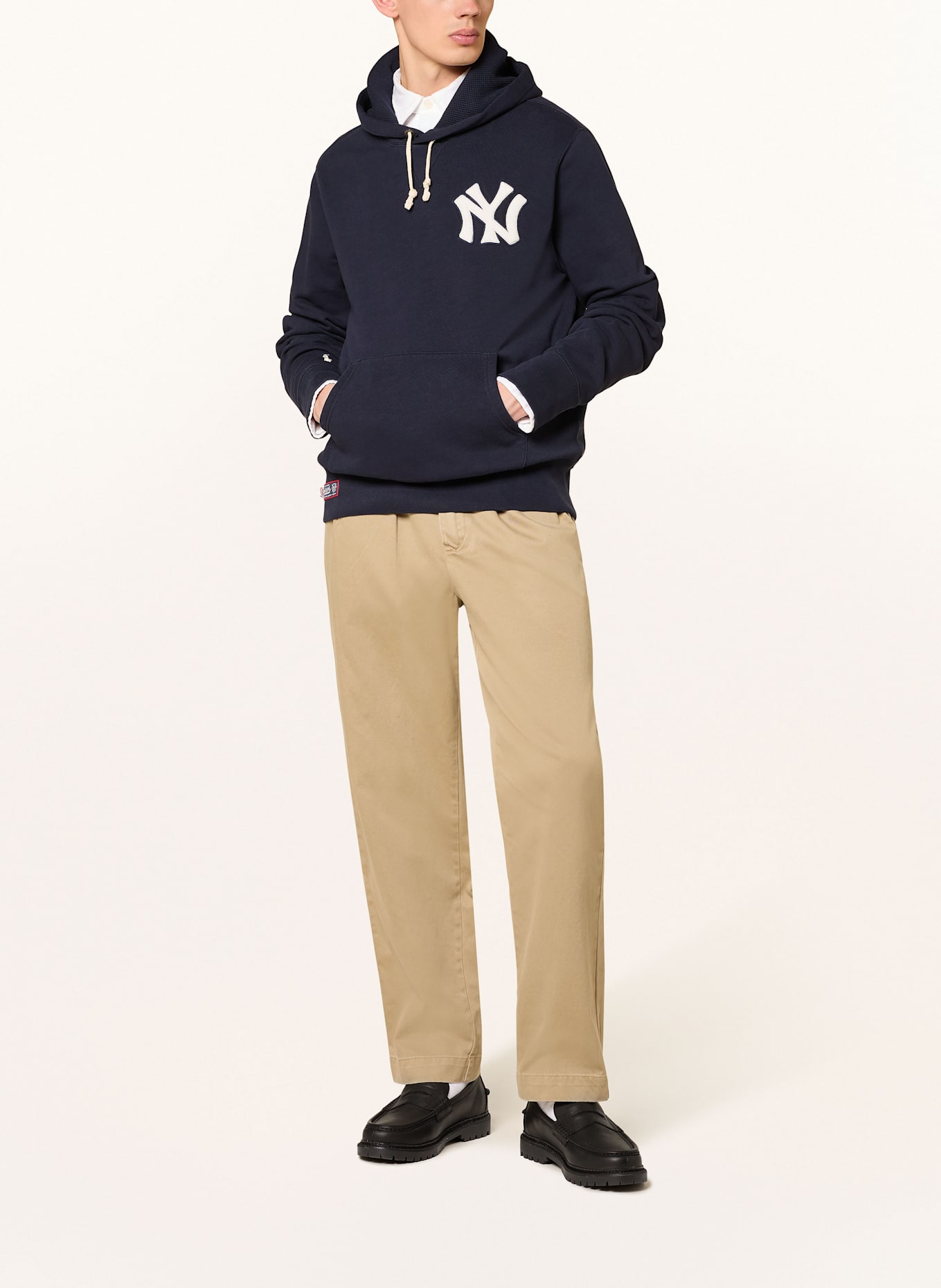 POLO RALPH LAUREN Mikina s kapucí YANKEES: TMAVĚ MODRÁ