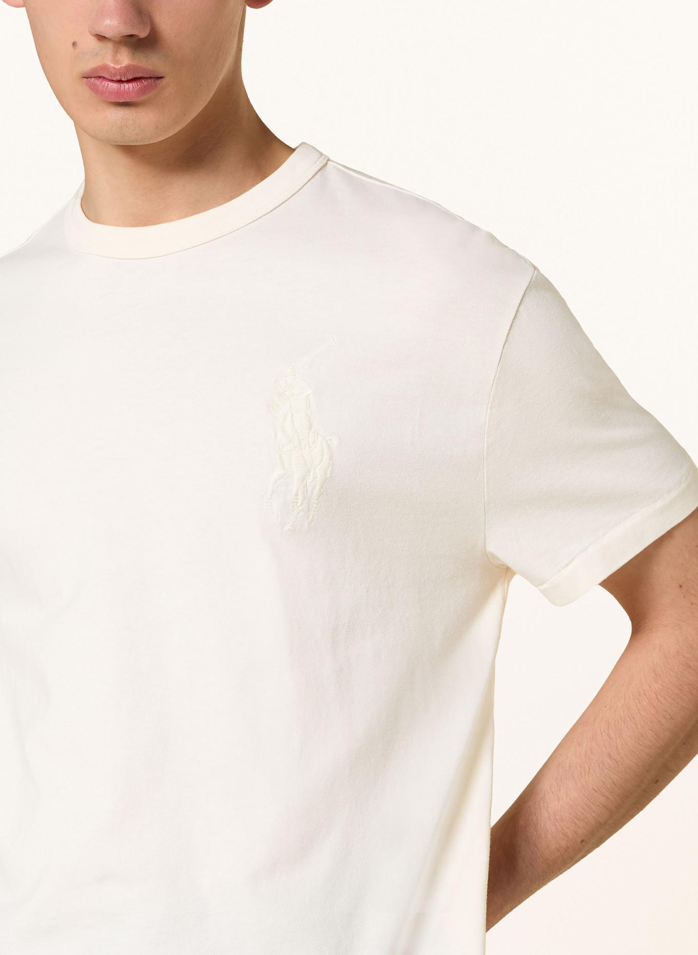 lobster-embroidery Kids polo dress Blue T-shirt: CREAM