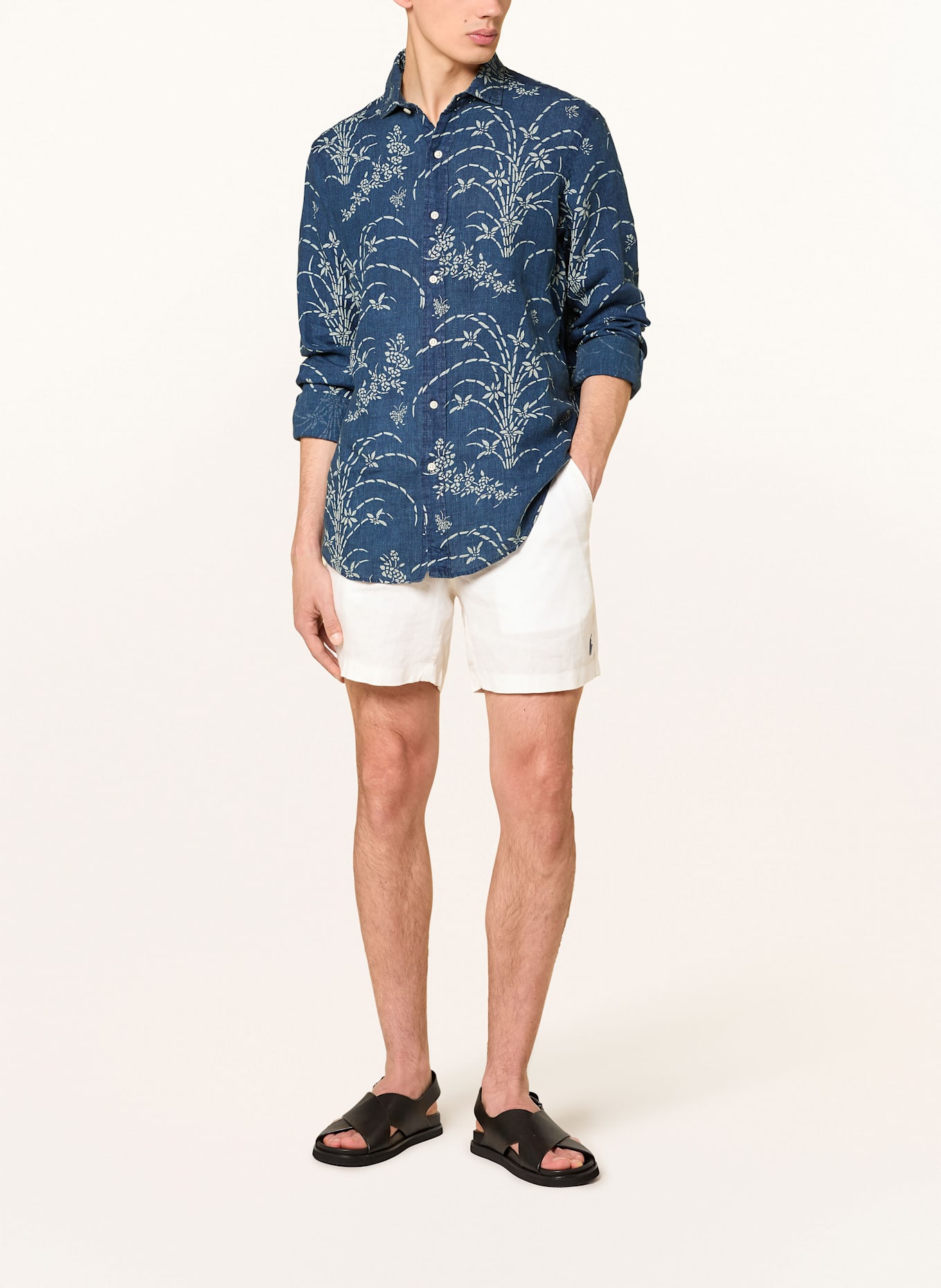POLO RALPH LAUREN Leinenshorts Classic Fit: WEISS