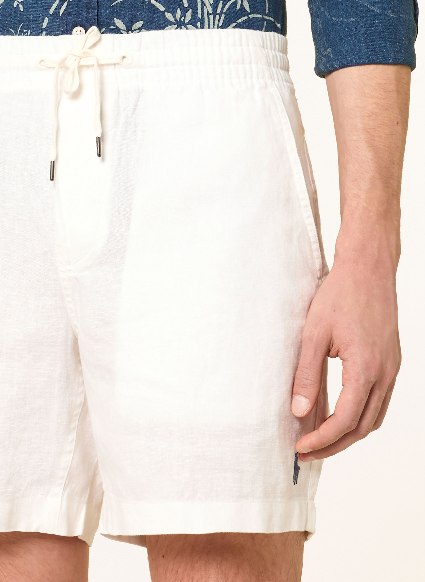 POLO RALPH LAUREN Leinenshorts Classic Fit: WEISS