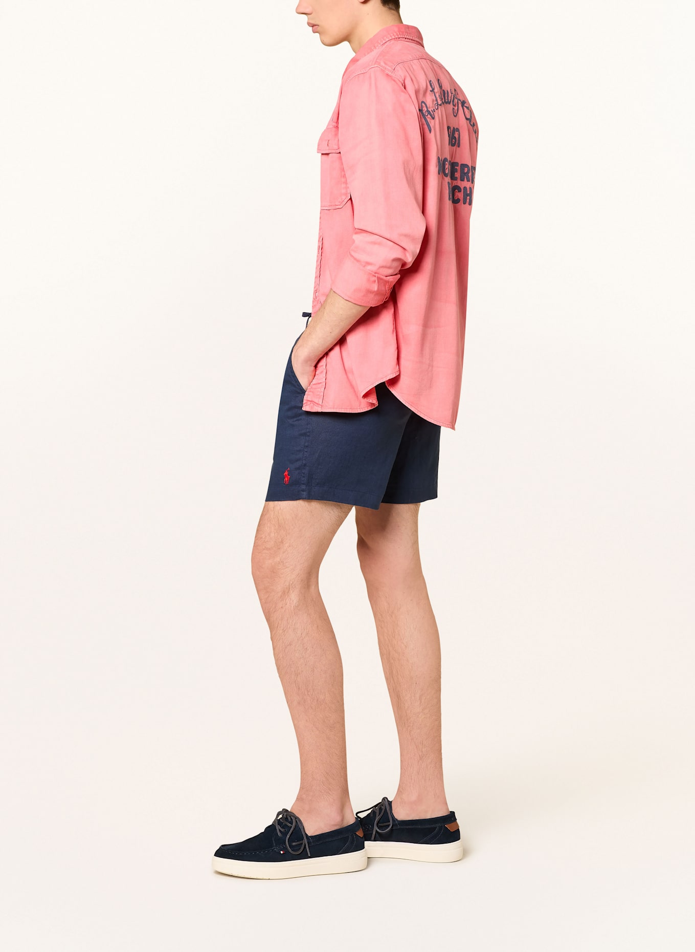 POLO RALPH LAUREN Leinenshorts Classic Fit: DUNKELBLAU