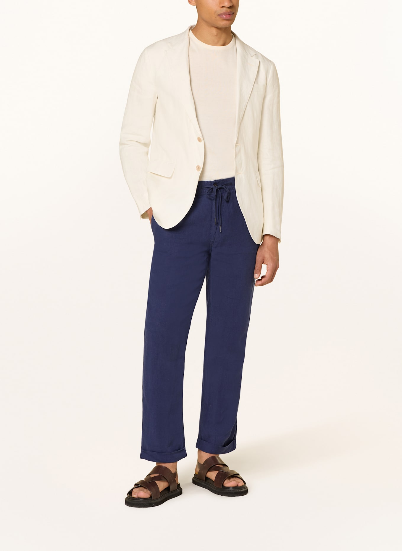 POLO RALPH LAUREN Leinenhose im Jogging-Stil Slim Tapered Fit: DUNKELBLAU