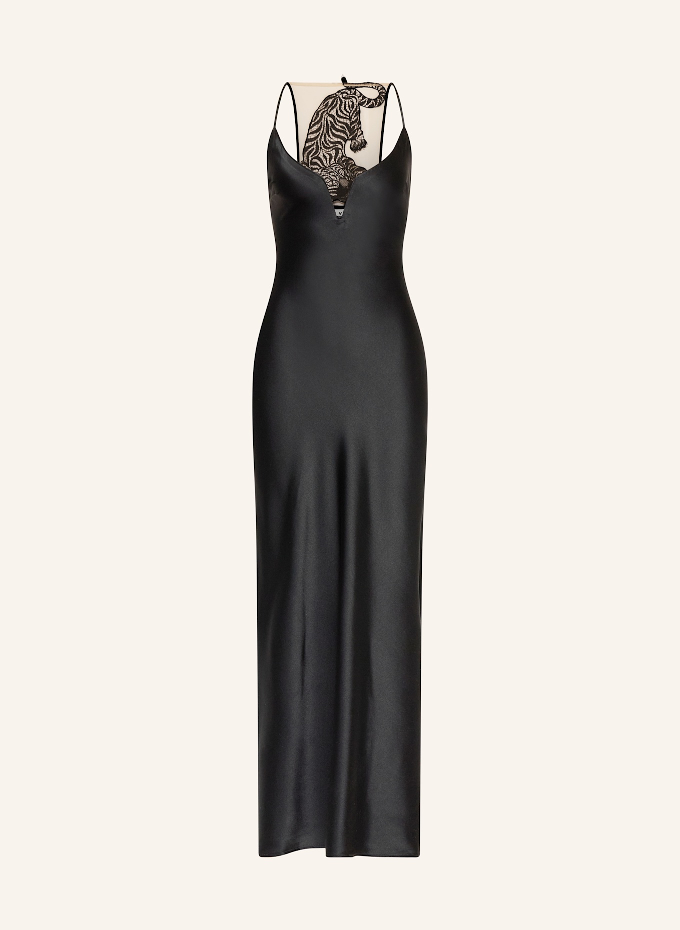 LIVY Negligé CASPIAN aus Satin: SCHWARZ