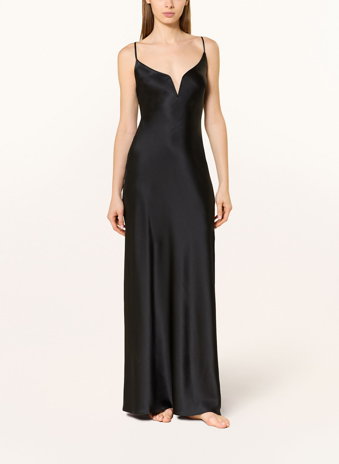 LIVY Negligé CASPIAN aus Satin: SCHWARZ