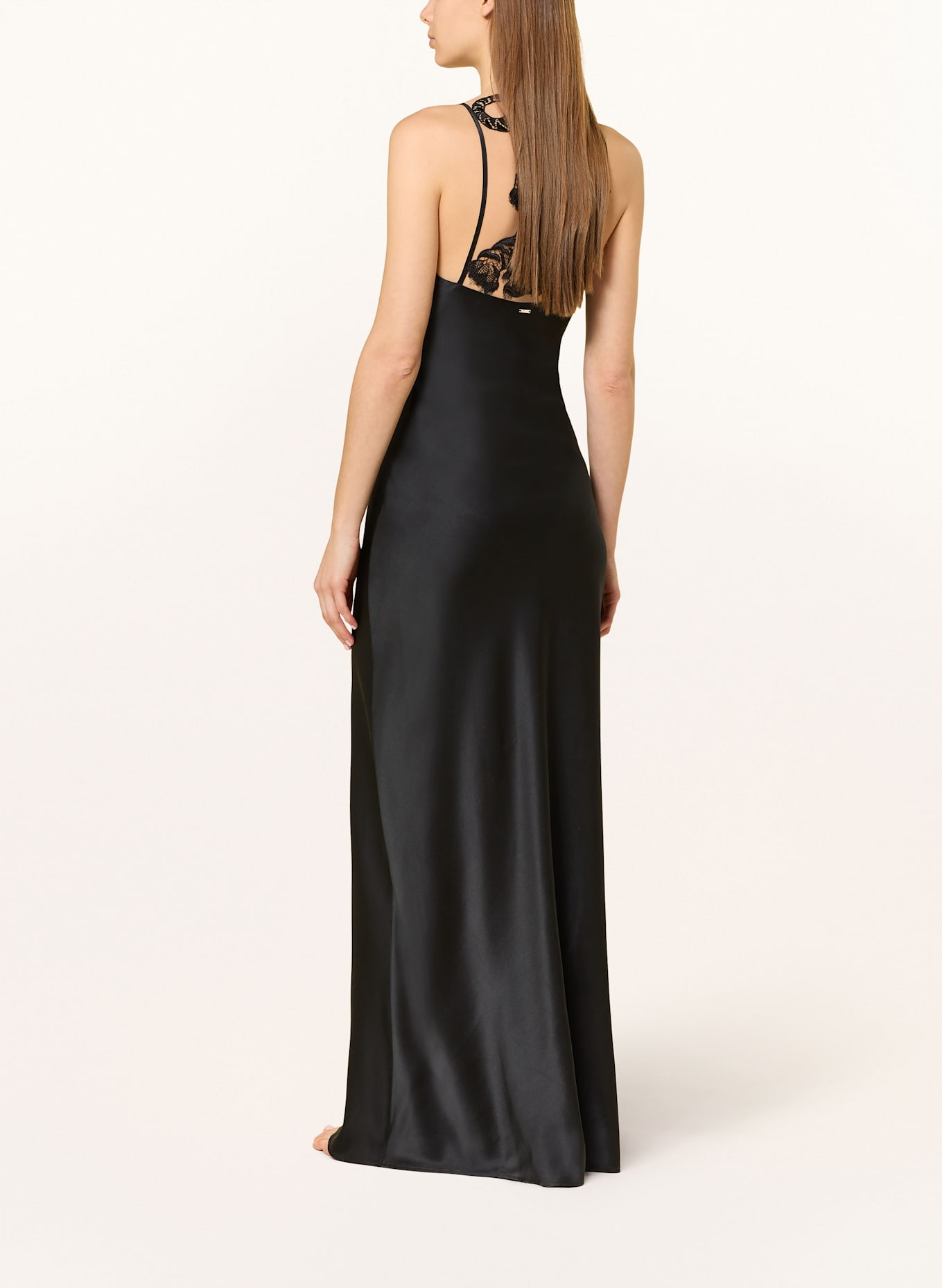 LIVY Negligé CASPIAN aus Satin: SCHWARZ