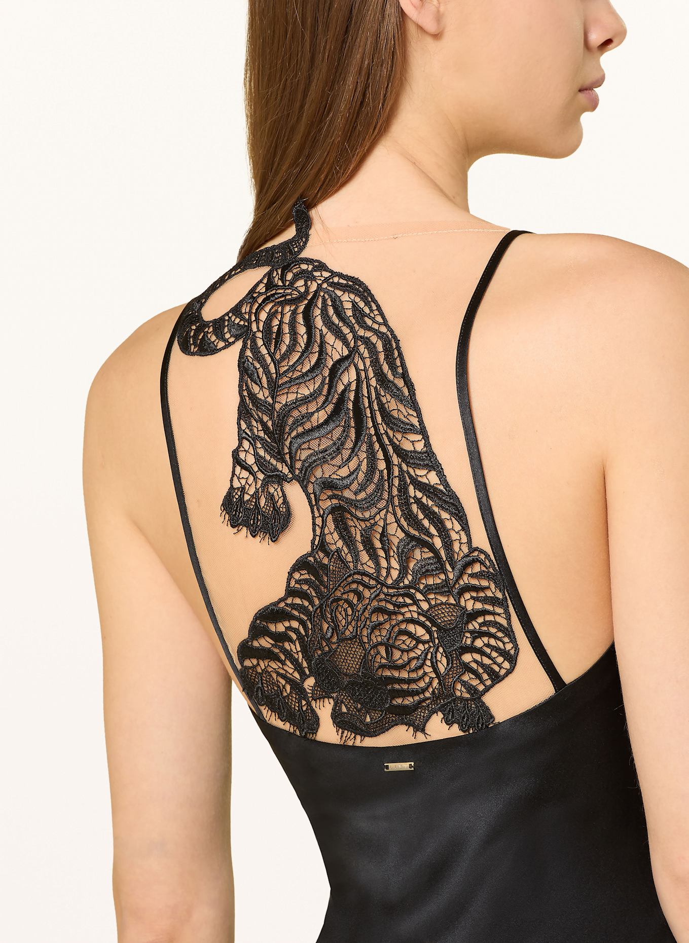 LIVY Negligé CASPIAN aus Satin: SCHWARZ