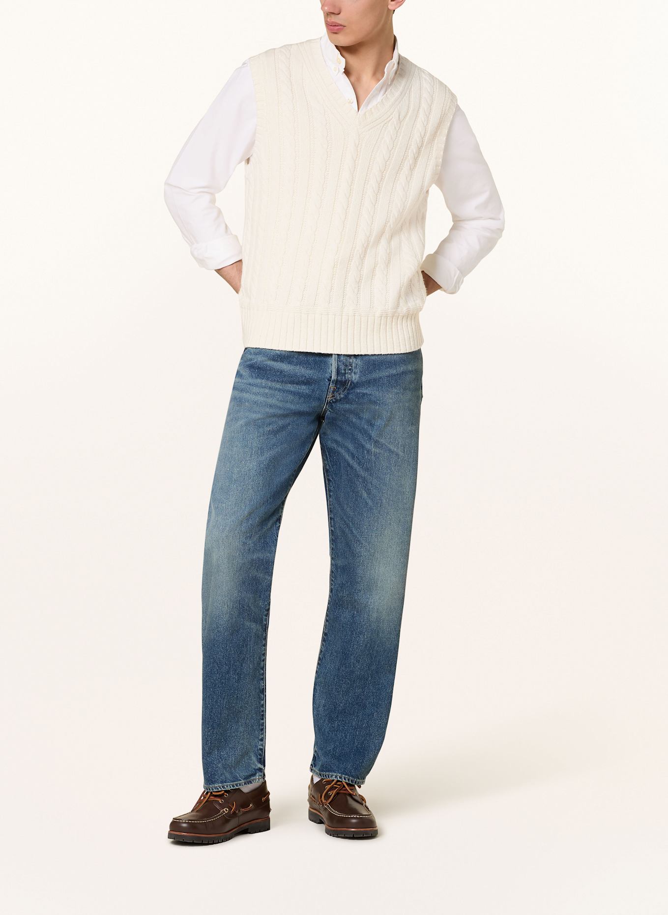 POLO RALPH LAUREN Pullunder mit Cashmere: ECRU