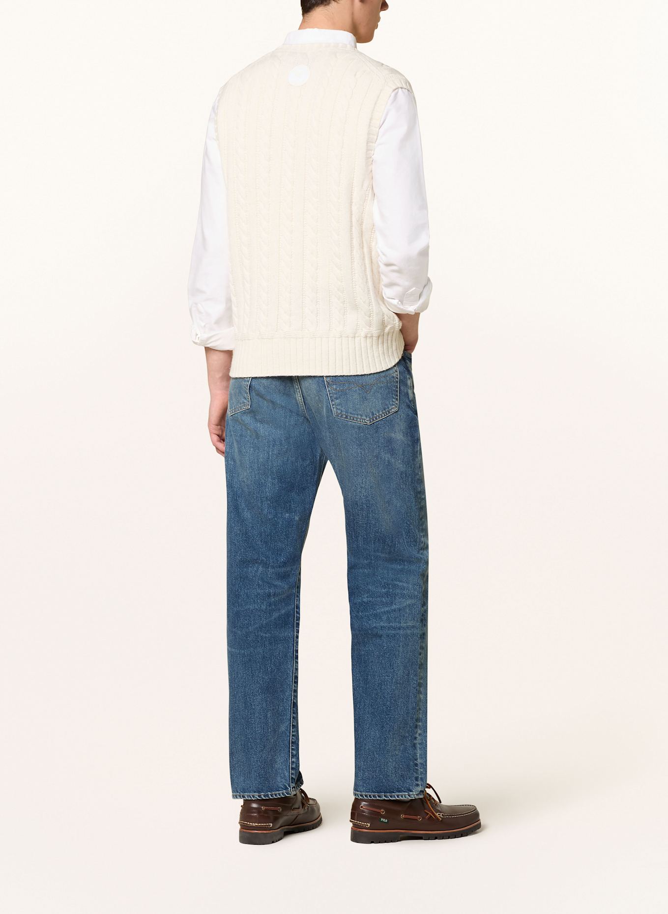 POLO RALPH LAUREN Pullunder mit Cashmere: ECRU
