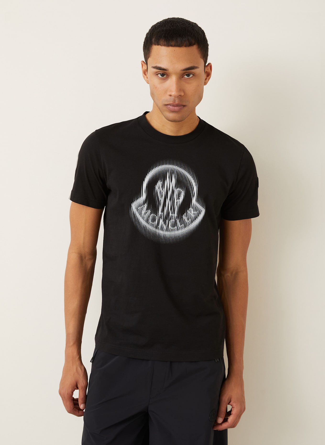 MONCLER T-Shirt: SCHWARZ/ HELLGRAU