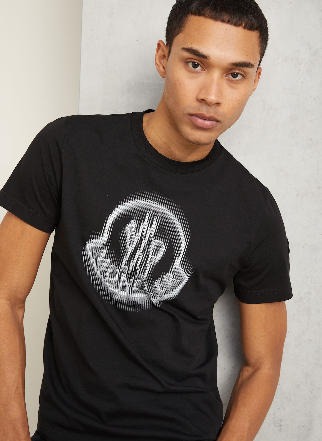 MONCLER T-Shirt: SCHWARZ/ HELLGRAU