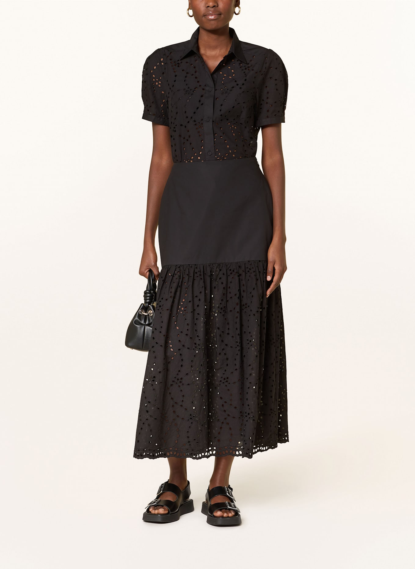 InWear Hemdbluse FAITHIW aus Lochspitze: SCHWARZ