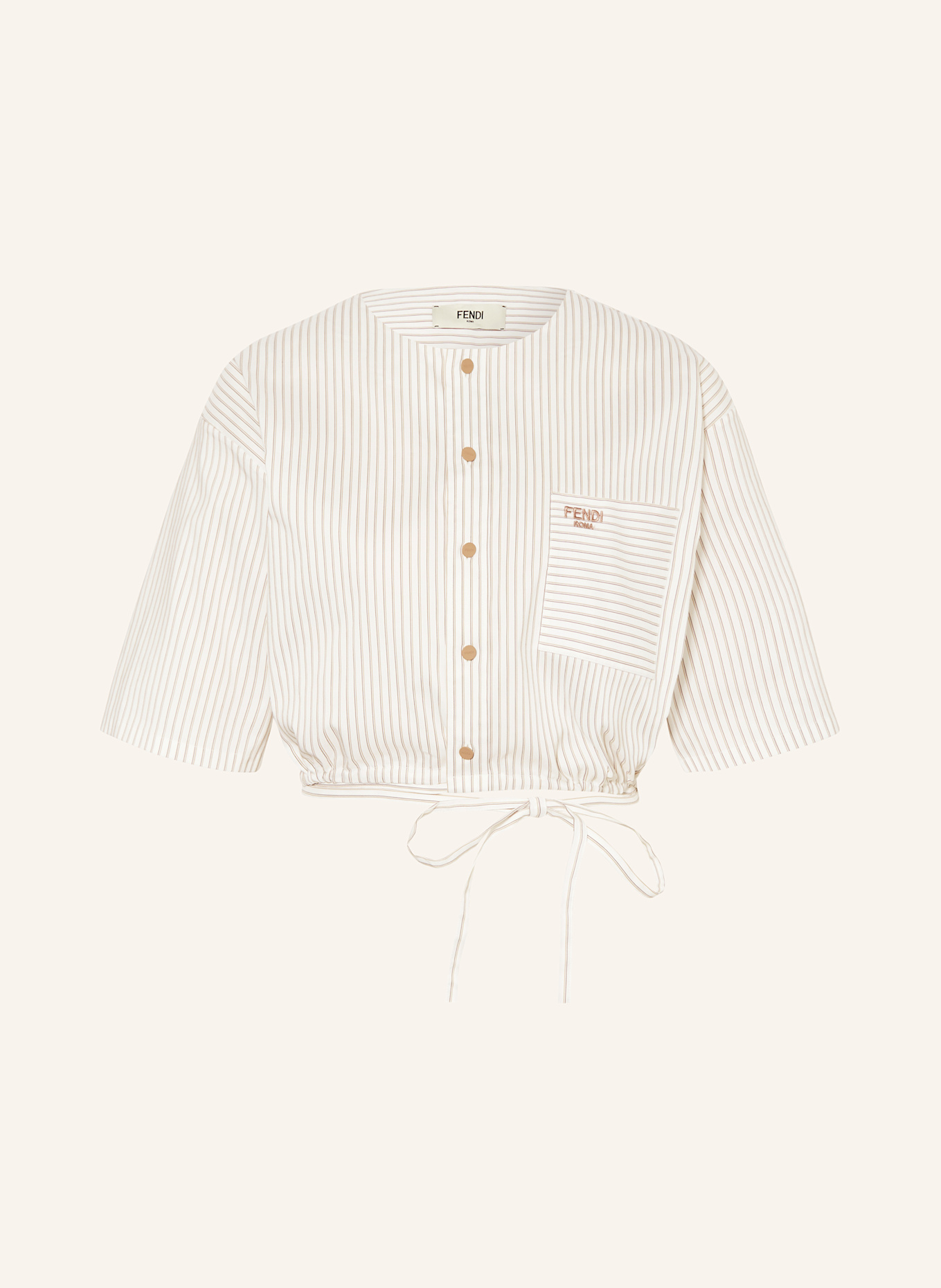 FENDI Bluse: WEISS/ BRAUN/ HELLBRAUN