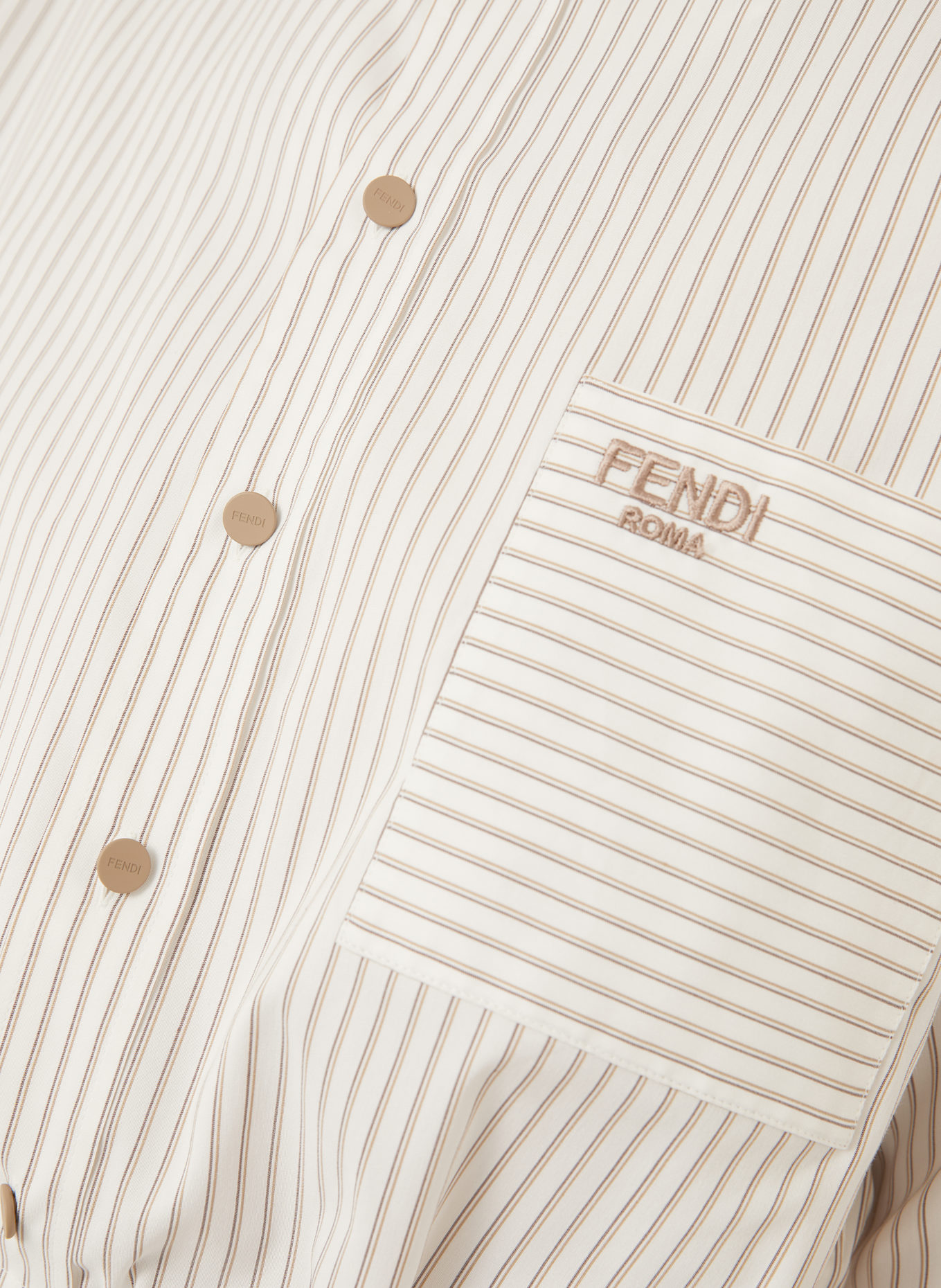 FENDI Bluse: WEISS/ BRAUN/ HELLBRAUN