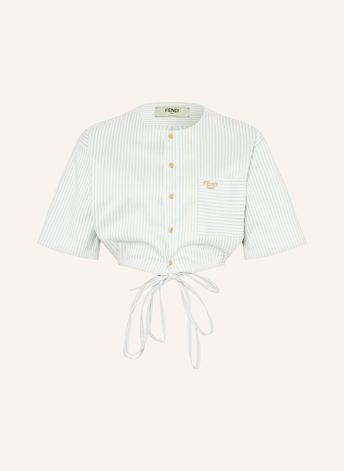 FENDI Bluse: HELLBLAU / CAMEL